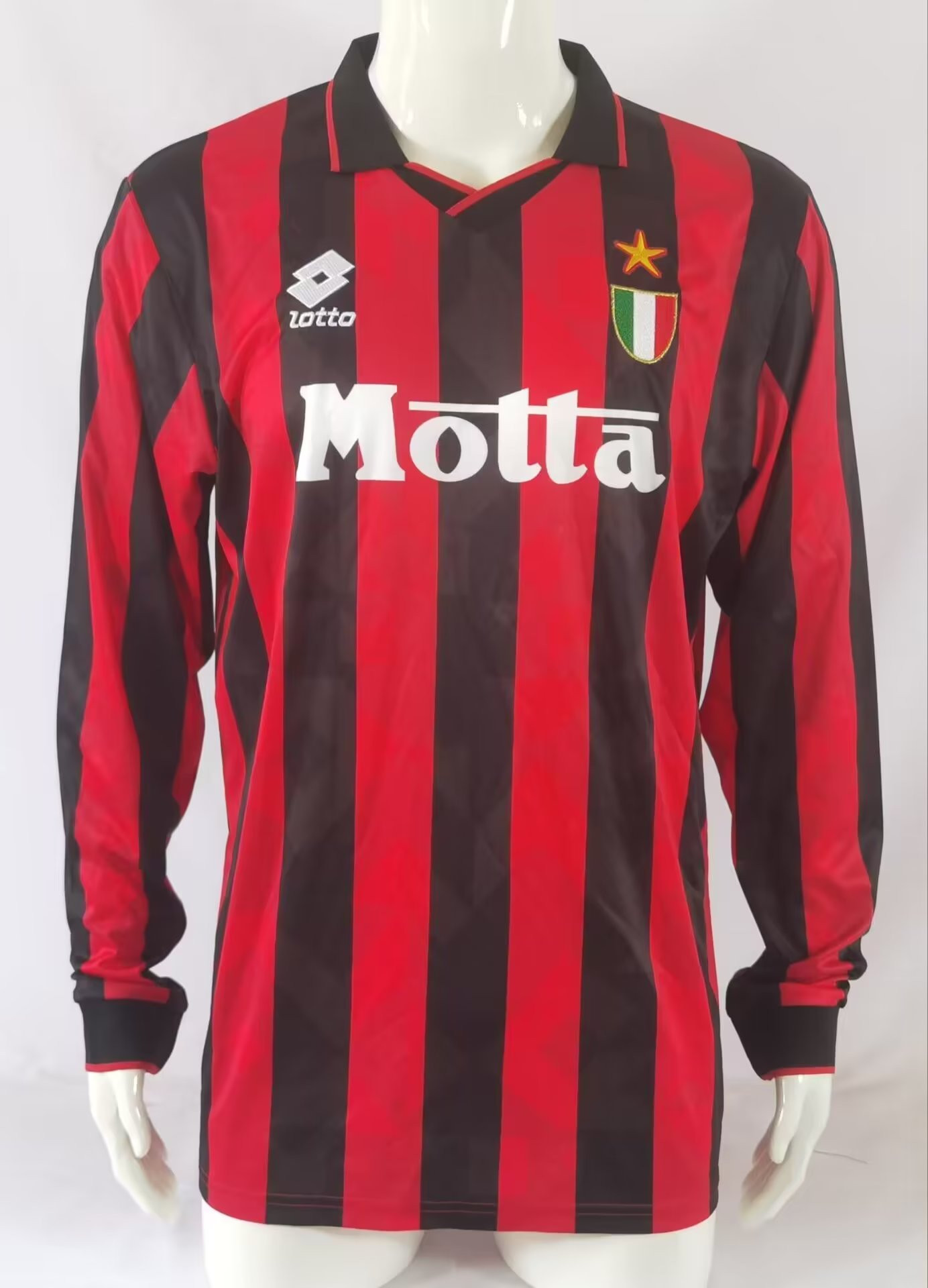 AC Milan 1993/94 Home Retro Long Sleeve Men Jersey – Black/Red