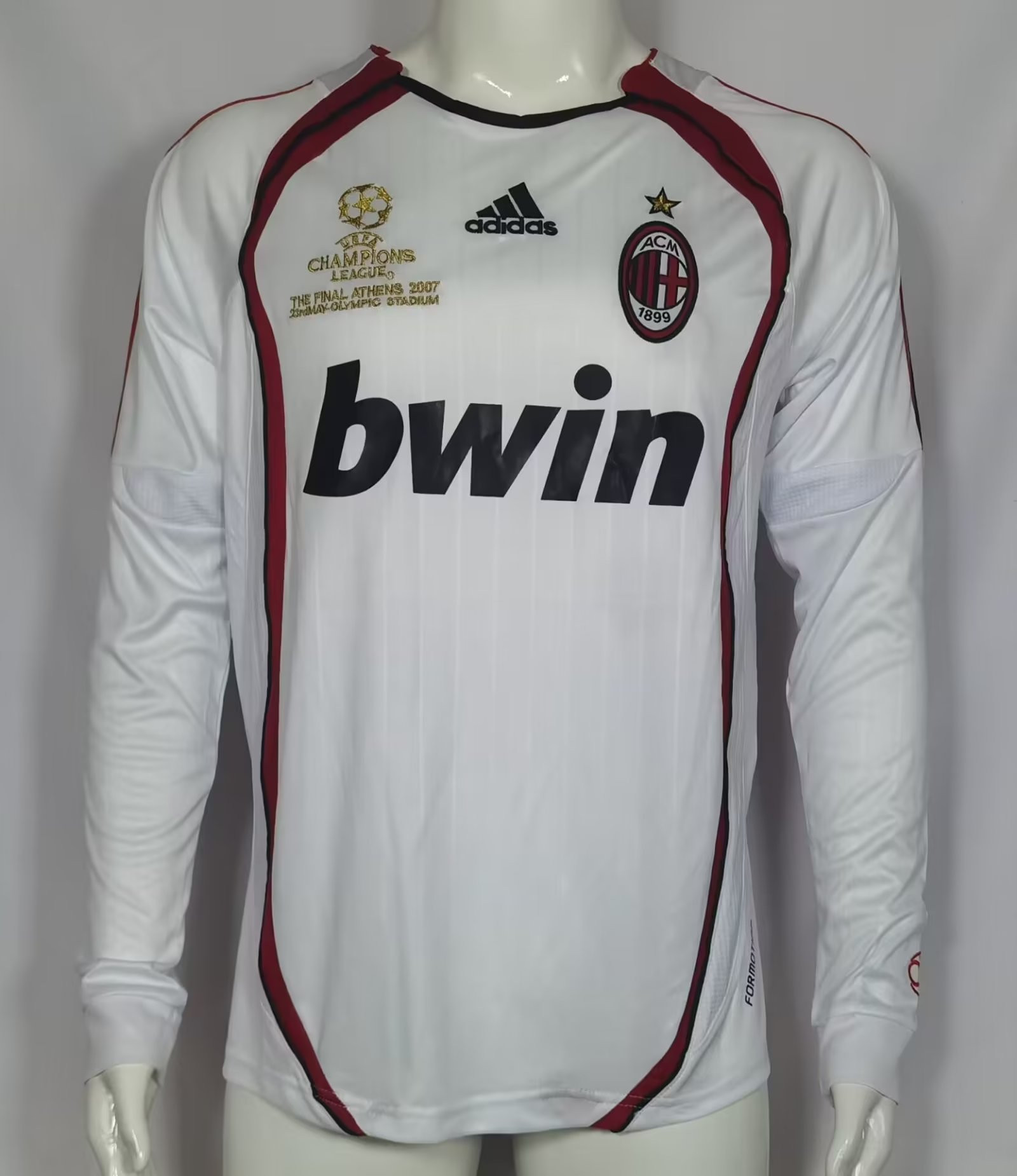 AC Milan 2006 Away Champions League Retro Long Sleeve Men Jersey – White