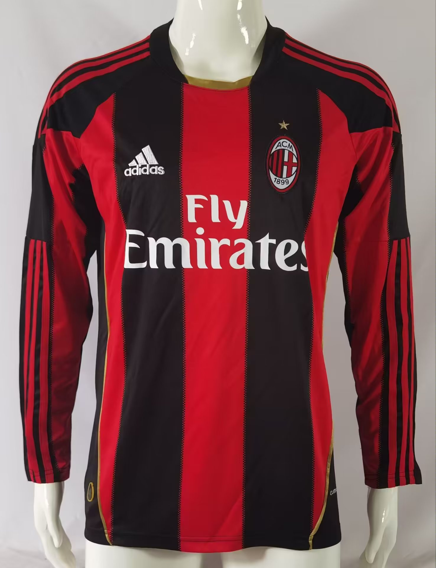 AC Milan 2010/11 Home Retro Long Sleeve Men Jersey – Black/Red