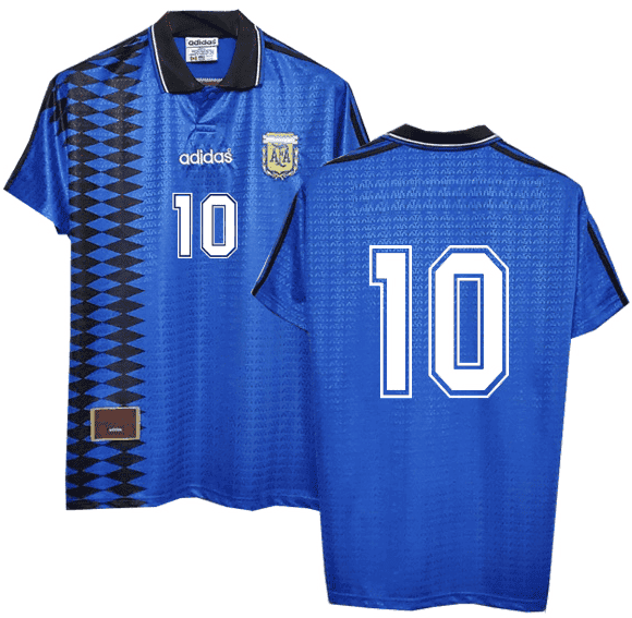 Argentina 1994/95 Away Men Retro Jersey Number 10 – Blue