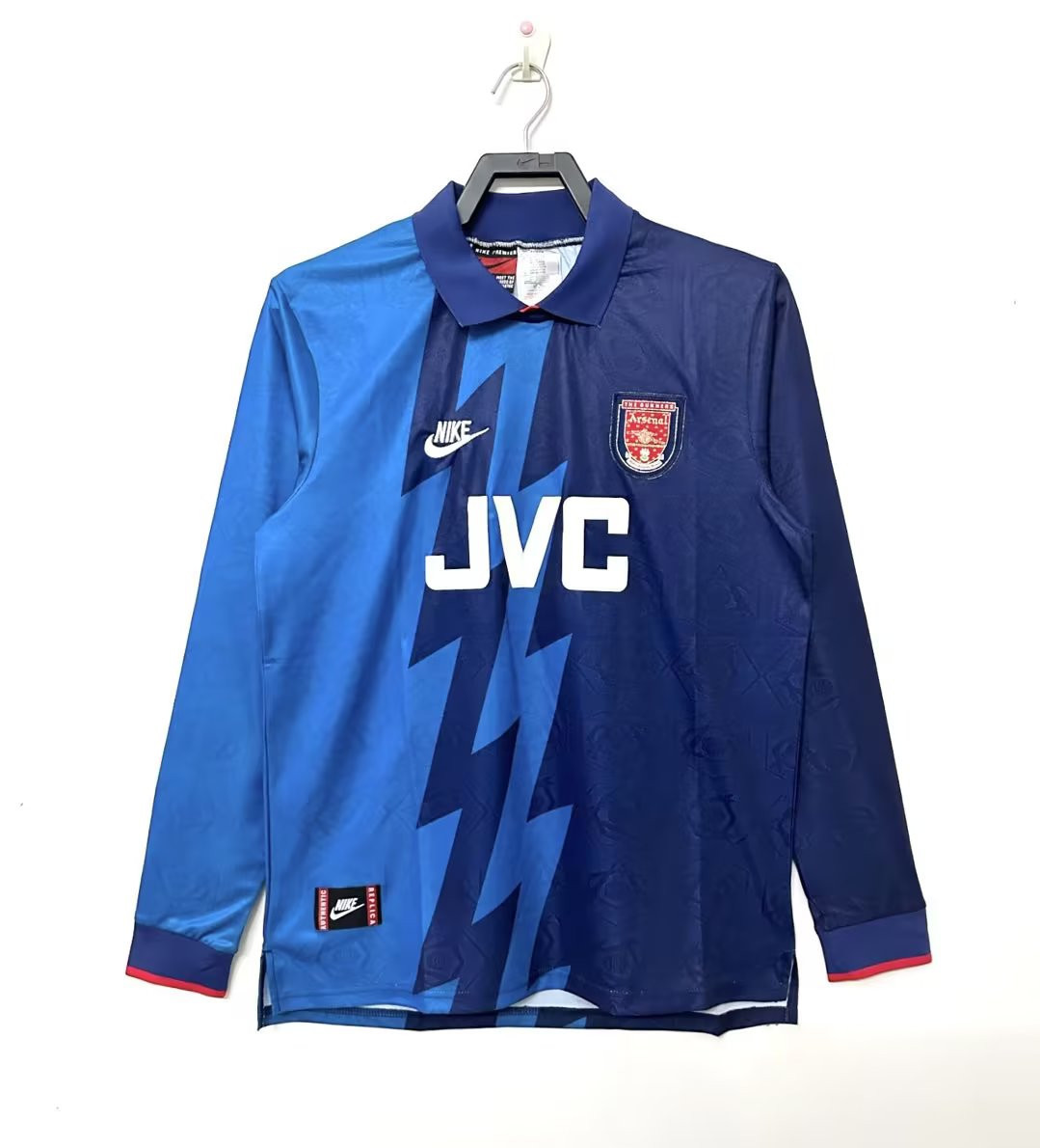 Arsenal 1995/96 Away Retro Long Sleeve Men Jersey – Blue