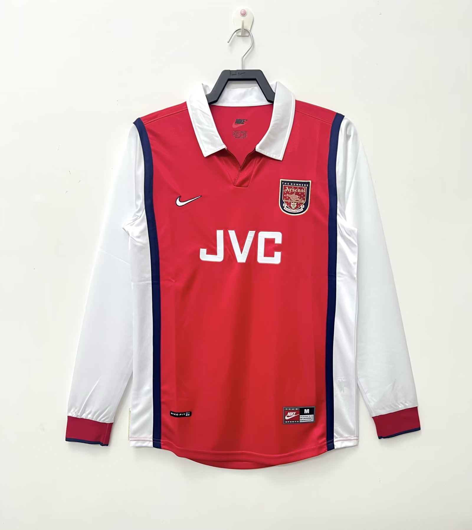 Arsenal 1998 Home Retro Long Sleeve Men Jersey – Red