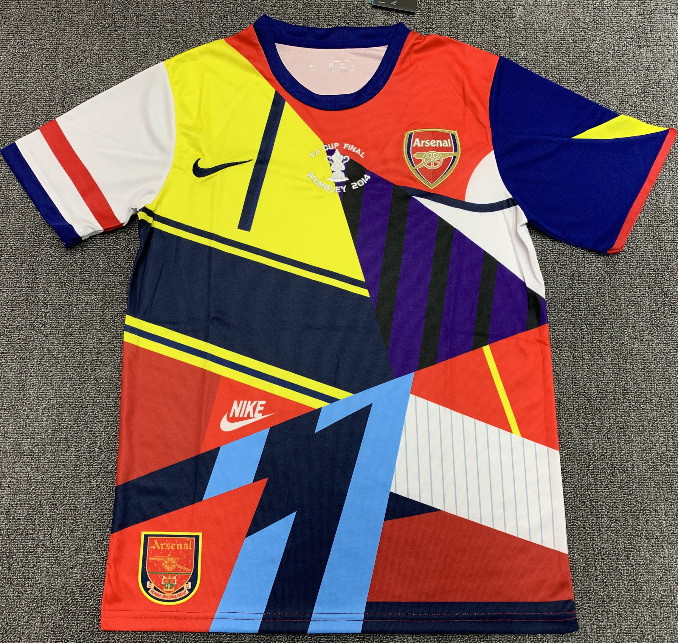 Arsenal 2014 Commemorative Edition Retro Men Jersey – Yellow/Red