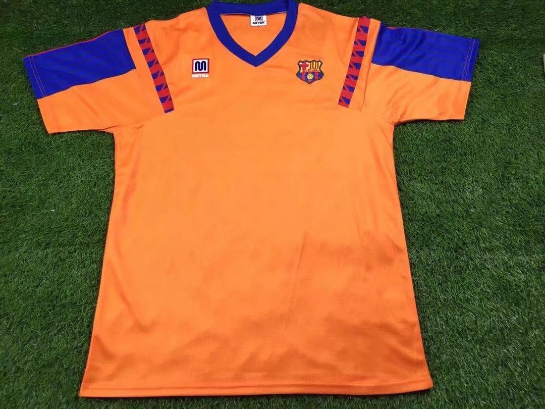 Barcelona 1991/92 Away Retro Men Jersey – Orange