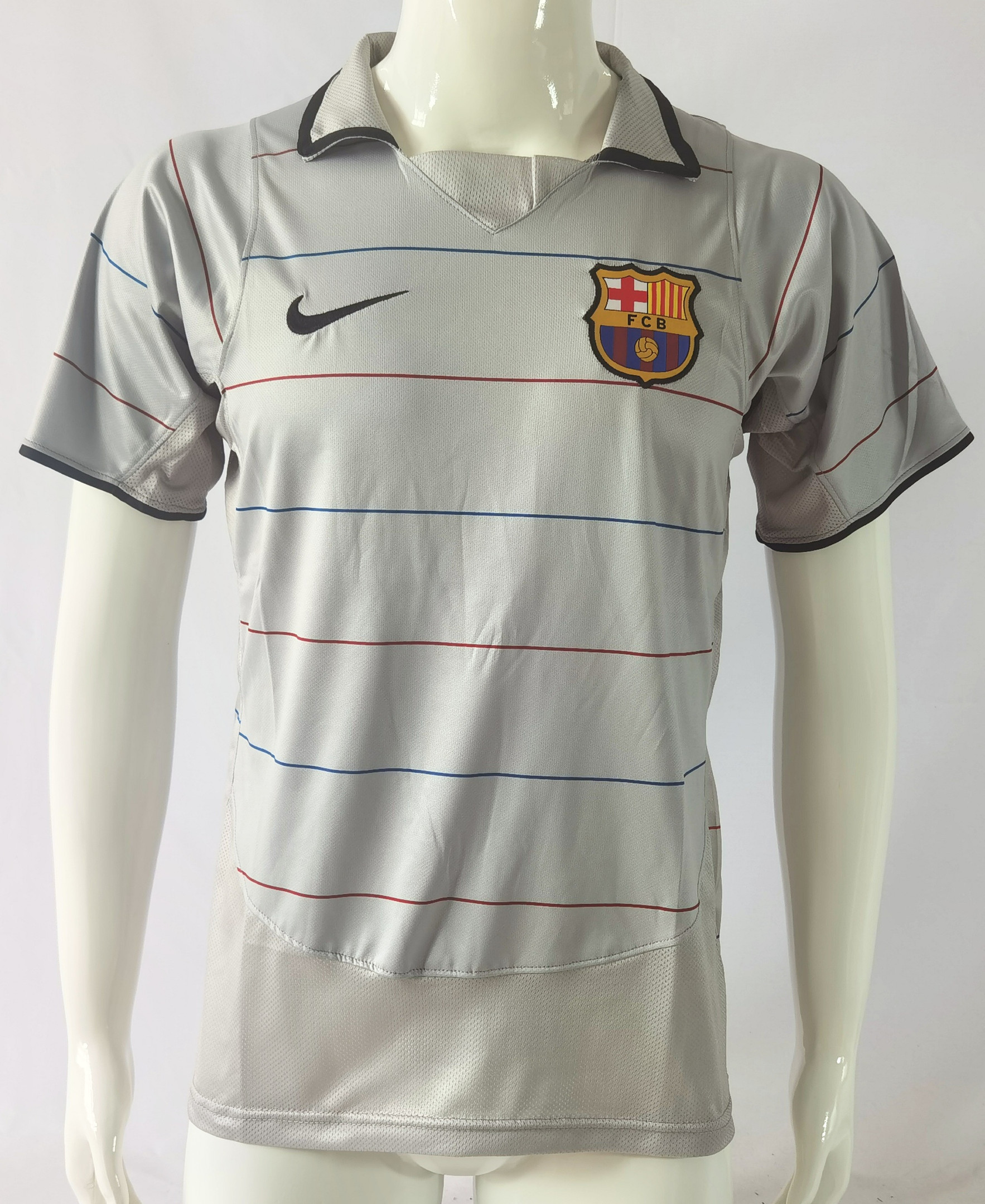 Barcelona 2003/04 Away Retro Men Jersey – Gray