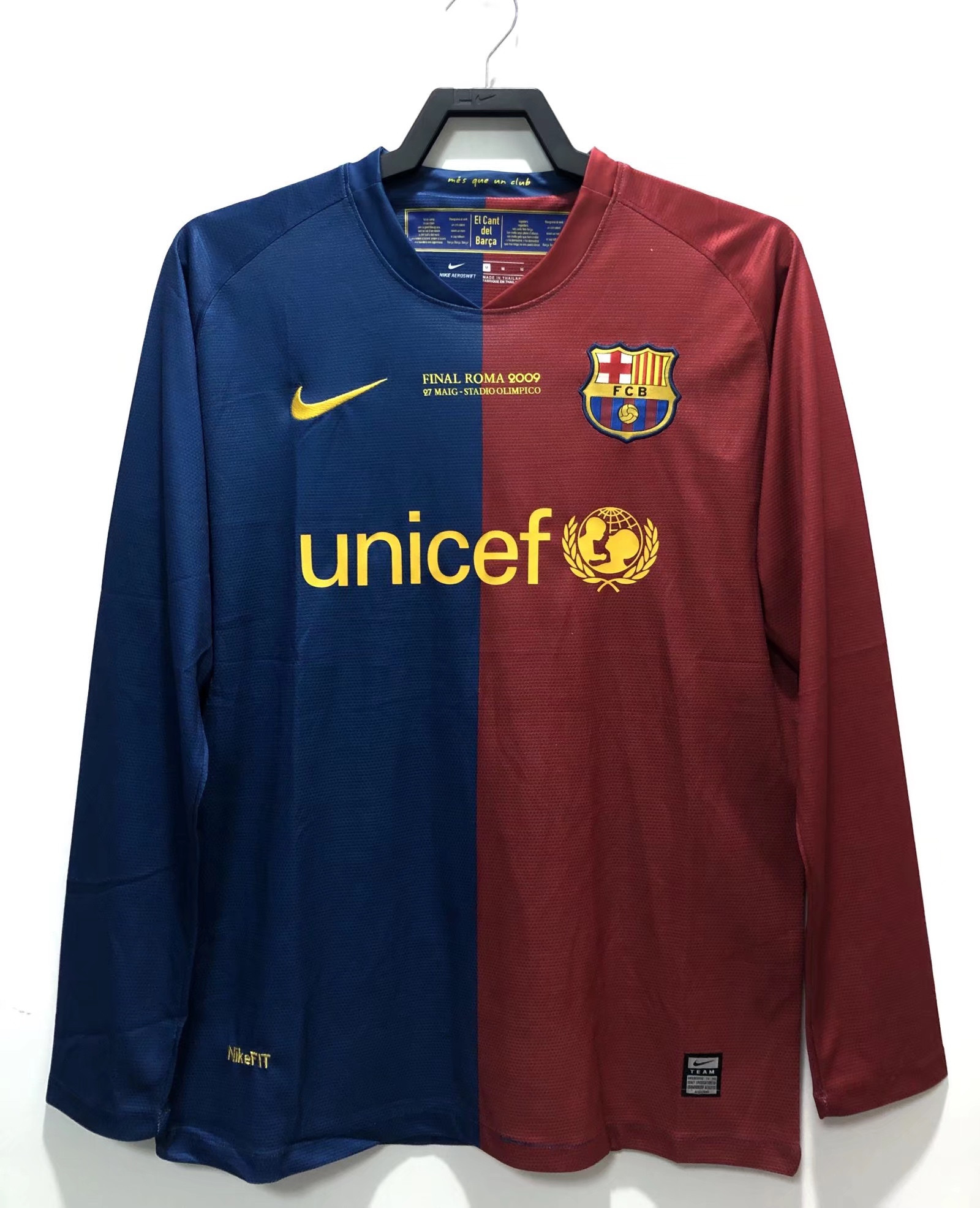 Barcelona 2008/09 Champions League Home Retro Long Sleeve Men Jersey – Blue/Red