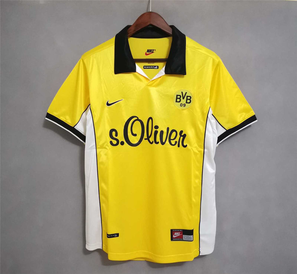 Borussia Dortmund 1998/2000 Home Retro Men Jersey – Yellow