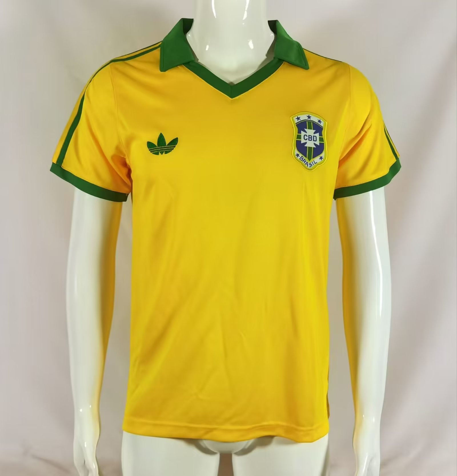 Brazil 1977 Home Retro Men Jersey – Yellow