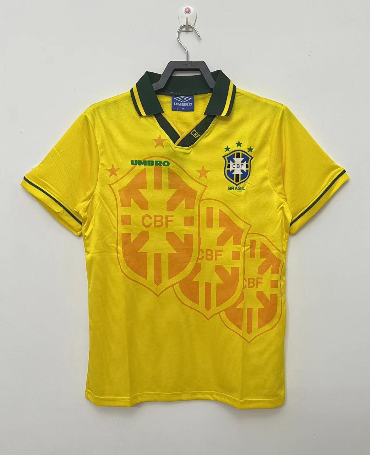 Brazil 1994 Home Retro Jersey – Men Yellow