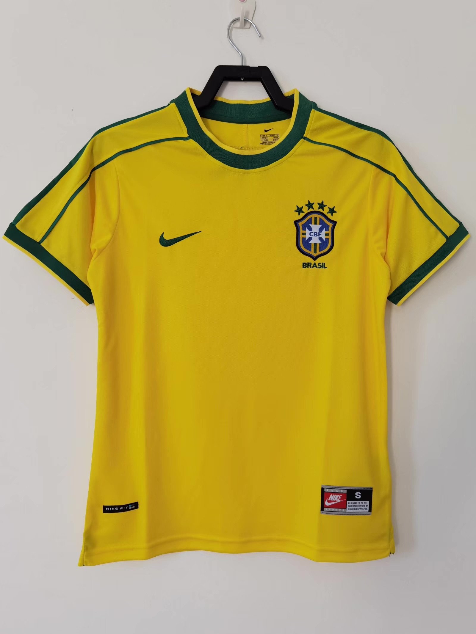 Brazil 1998 Home Retro Jersey – Men Yellow