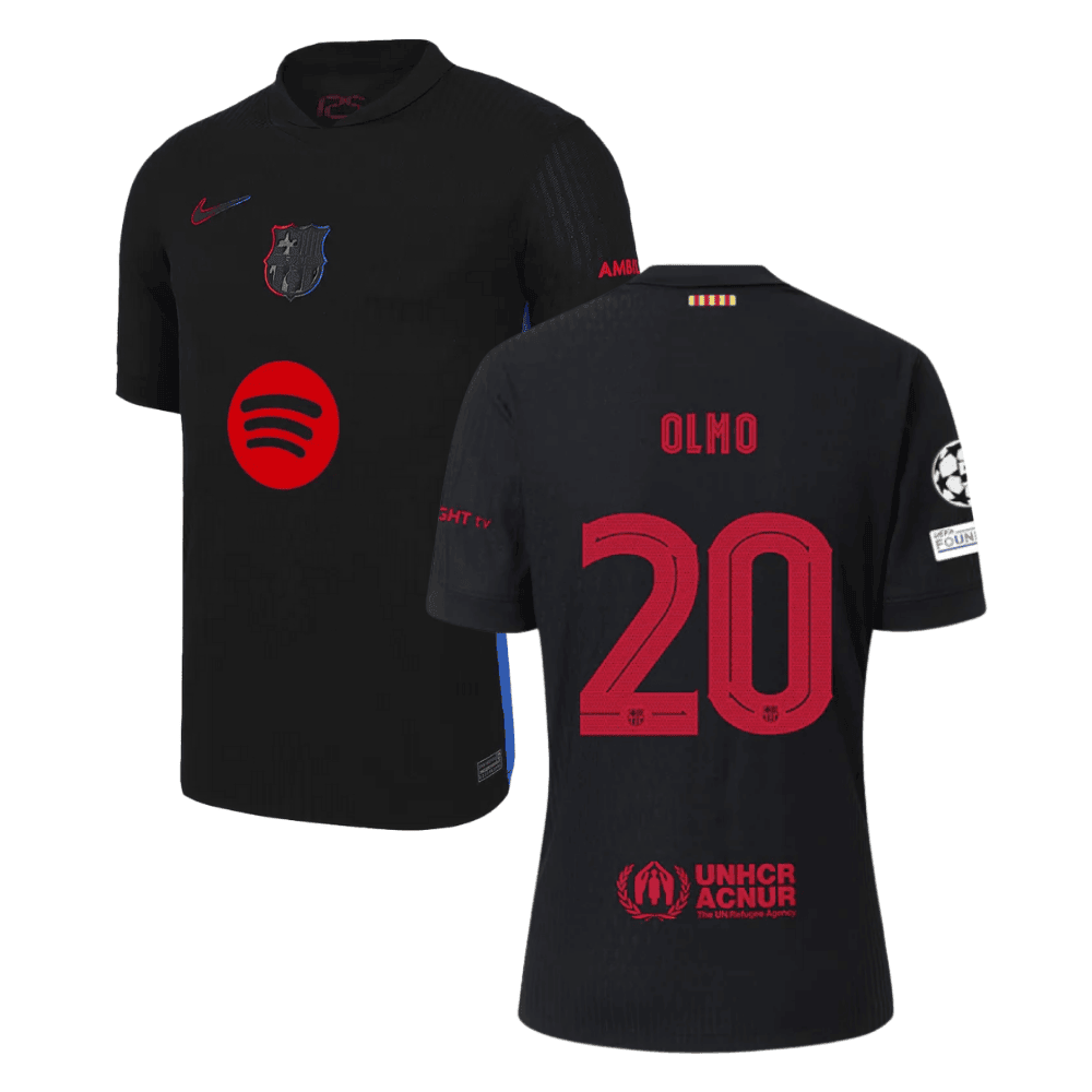 Dani Olmo 20 Barcelona UCL Patch 2024/25 Away Men Jersey – Black