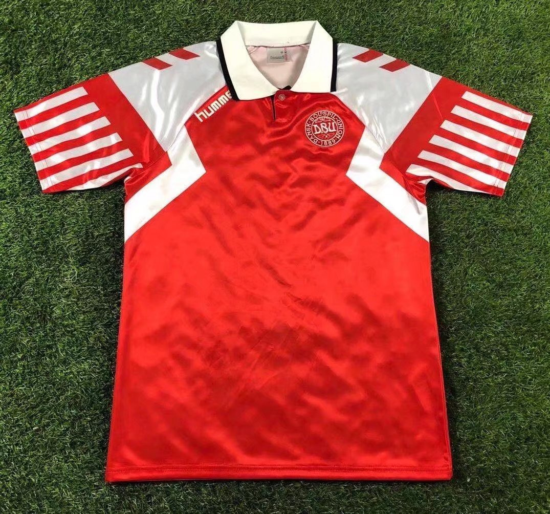 Denmark 1992 Home Retro Men Jersey – Red