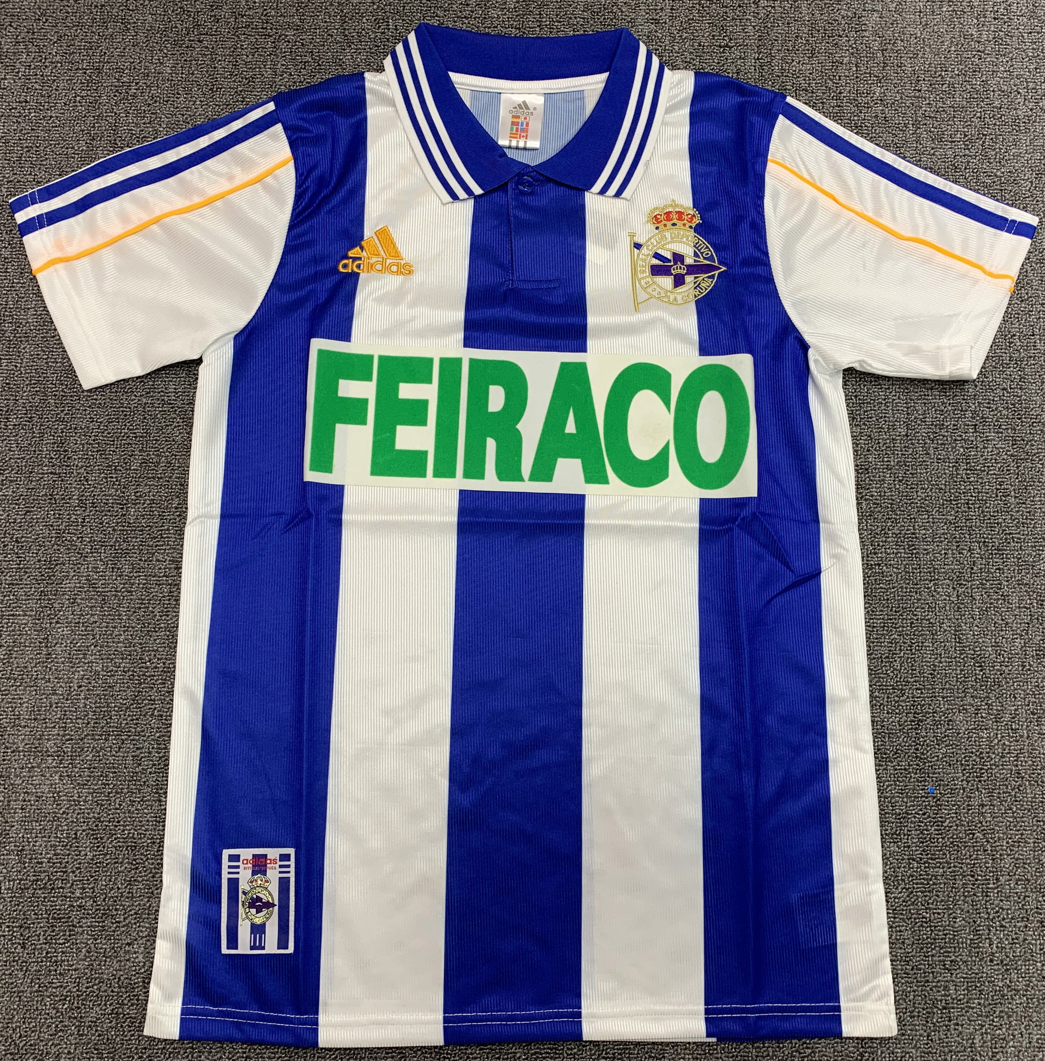 Deportivo de La Coruña 1999/2000 Home Retro Men Jersey – Blue/White