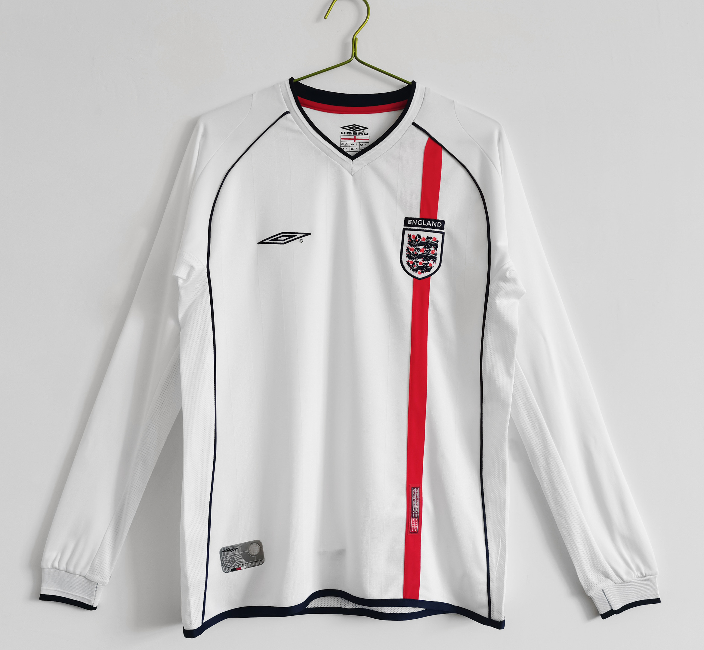 England 2002 Home Retro Long Sleeve Men Jersey – White