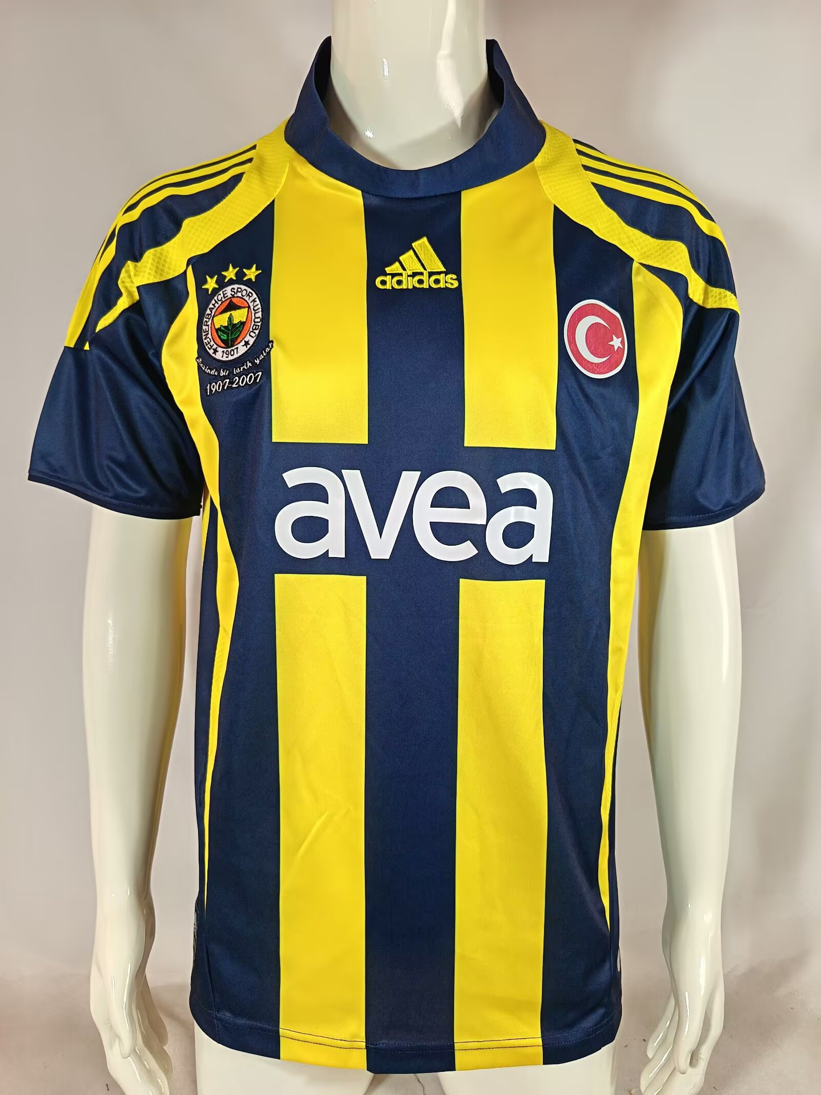 Fenerbahçe SK 2007/08 Home Retro Men Jersey – Yellow/Navy