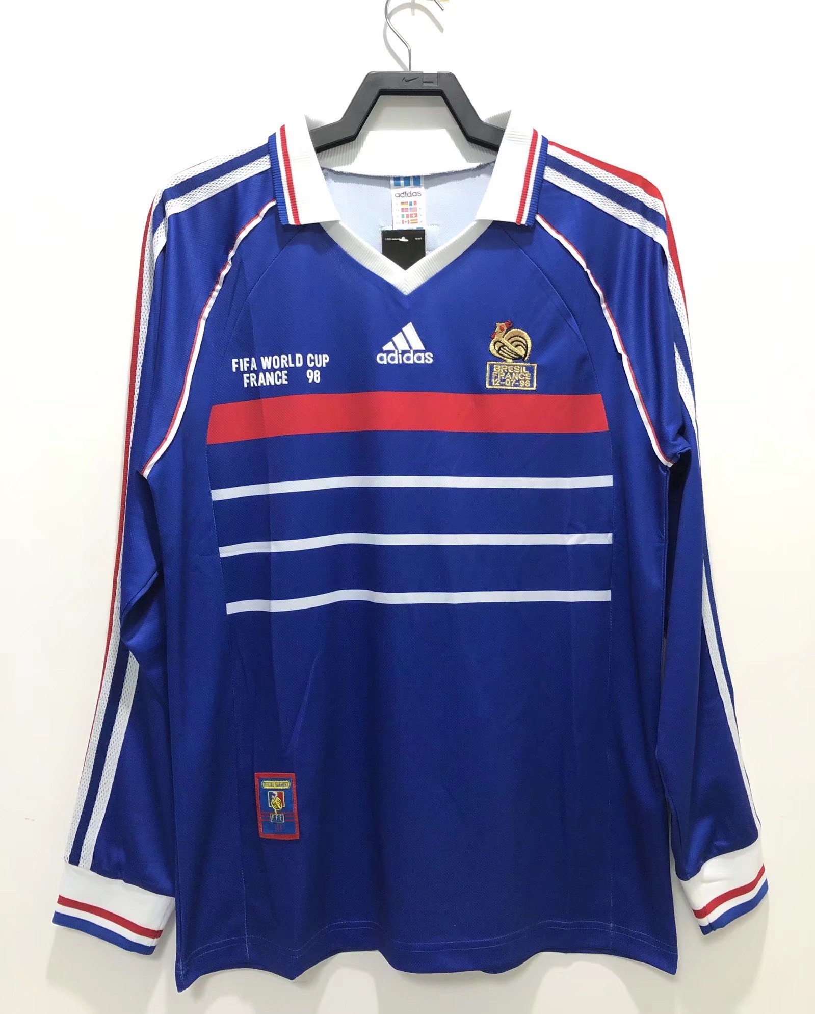 France 1998 Home Retro Jersey Men – Long Sleeve, Blue