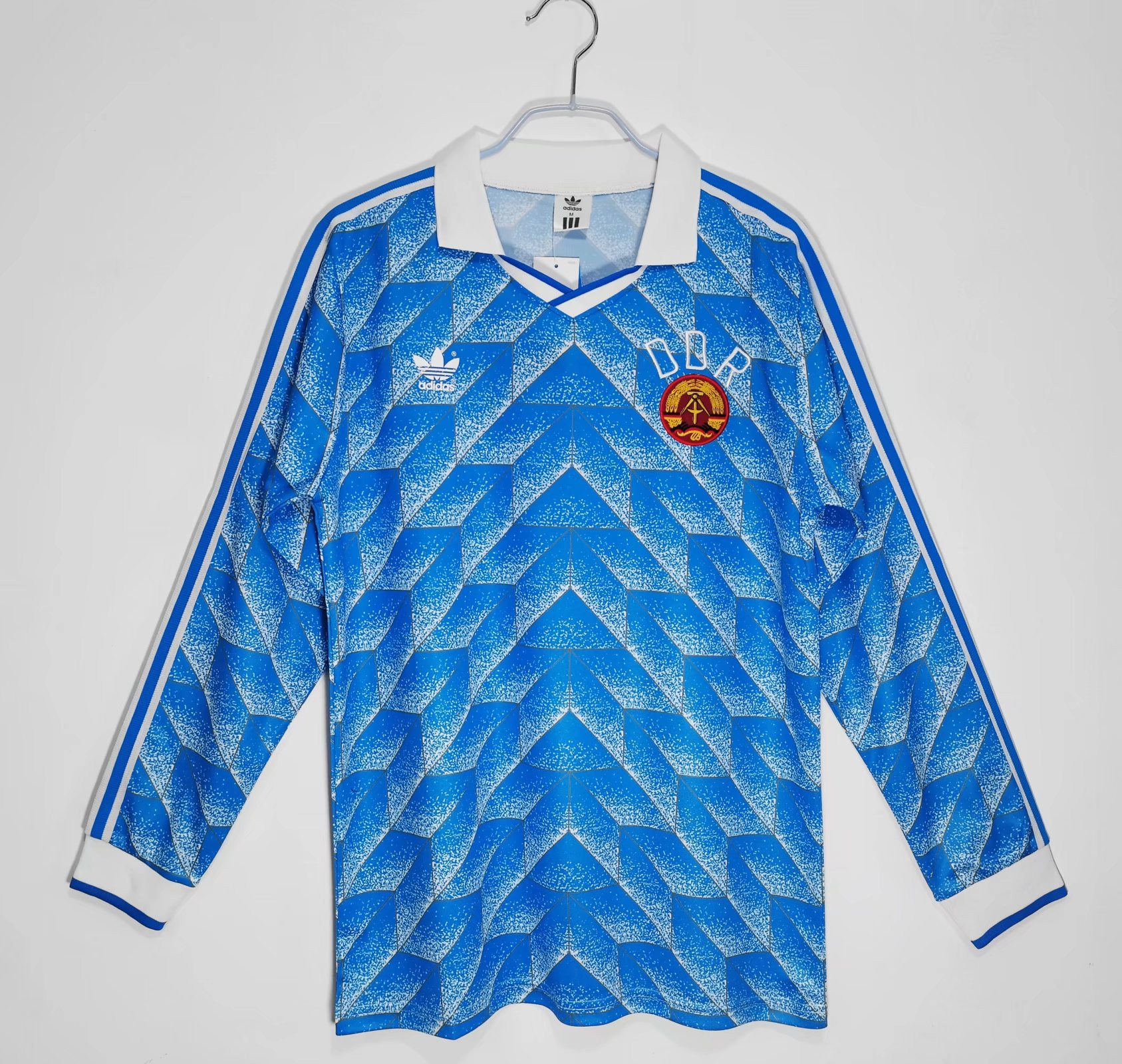 Germany 1988 Home Retro Long Sleeve Men Jersey – Blue