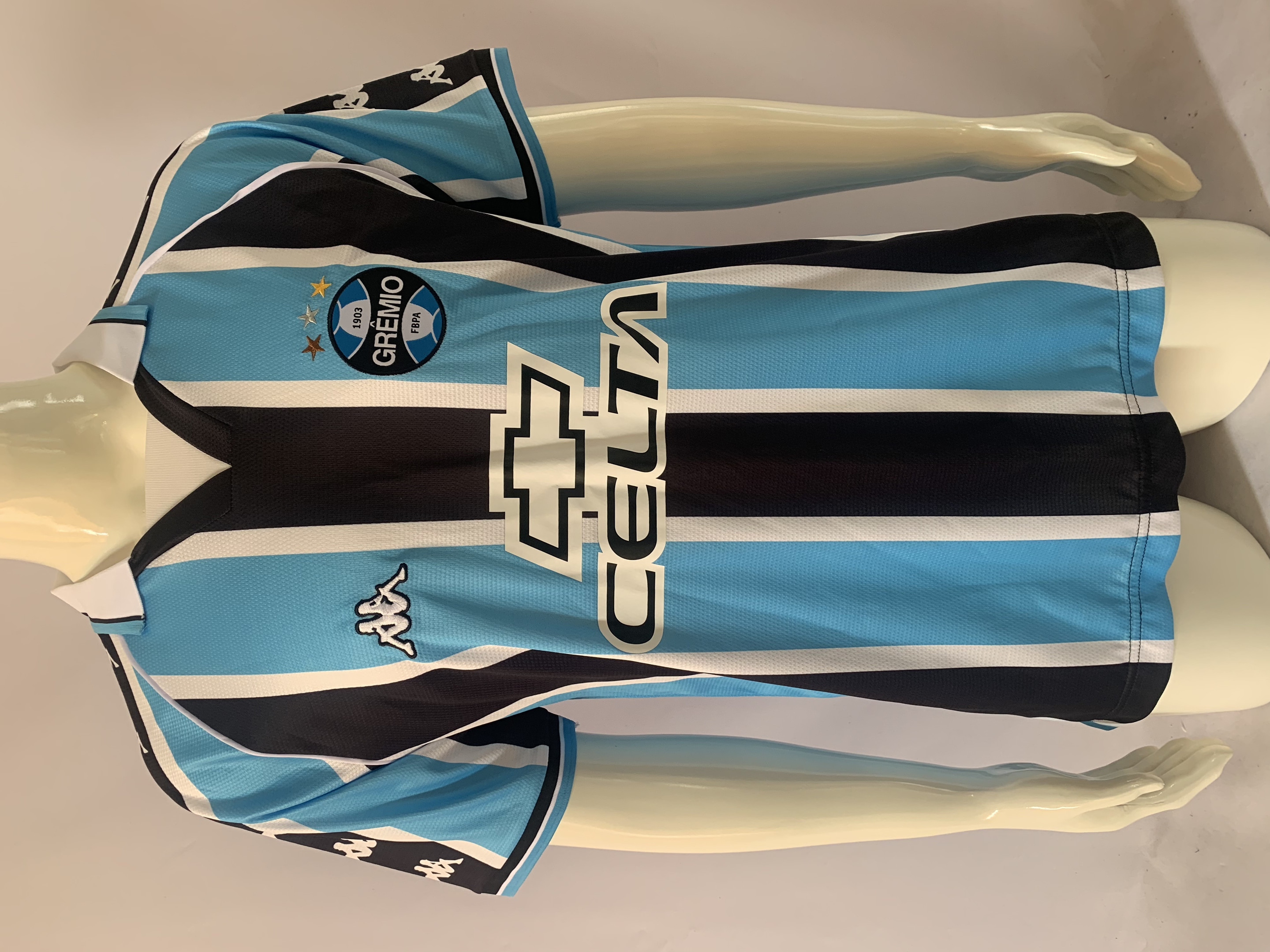 Grêmio Novorizontino 2000 Home Retro Men Jersey – Sky Blue/White/Black