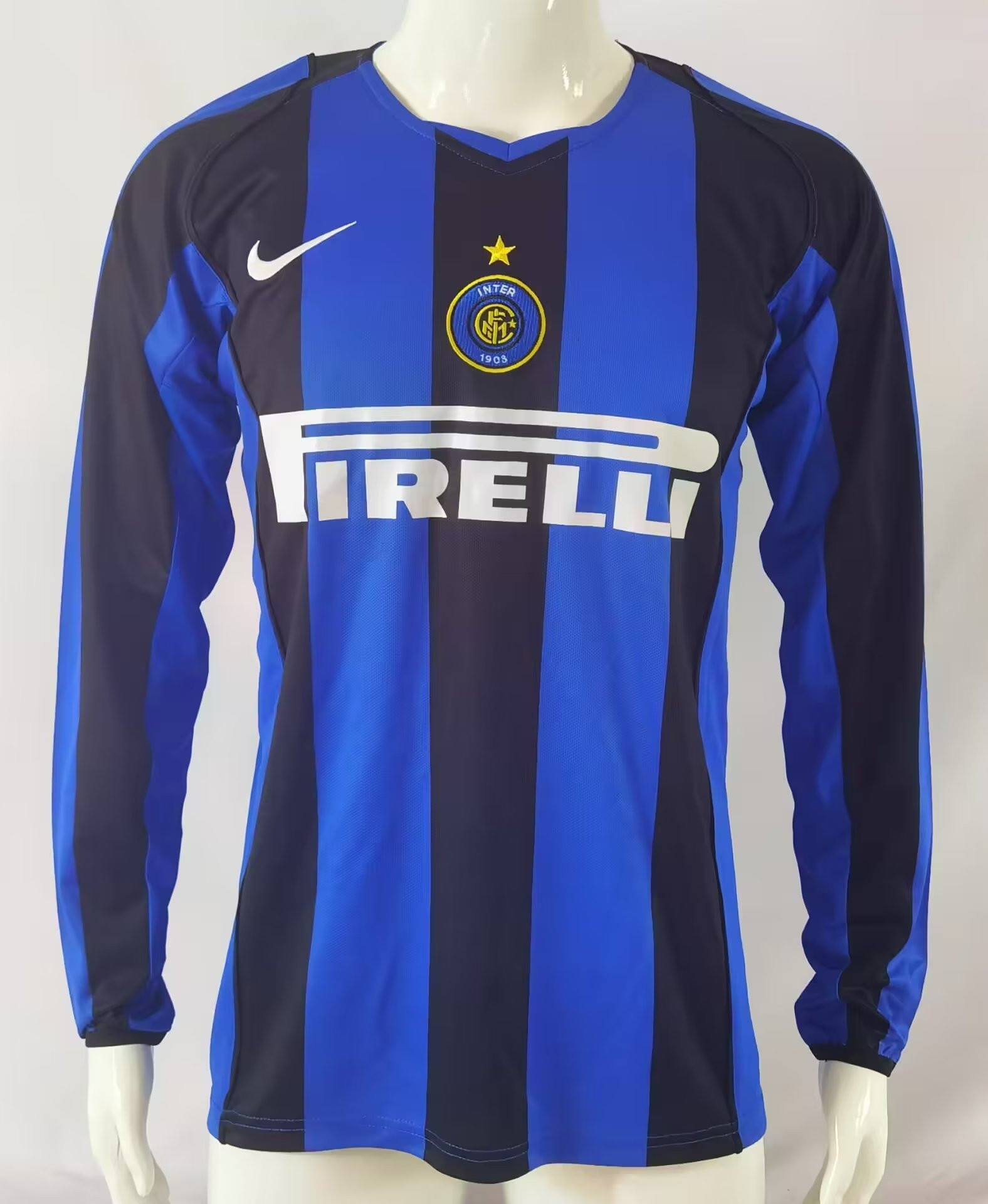 Inter Milan 2004/05 Home Retro Long Sleeve Men Jersey – Blue