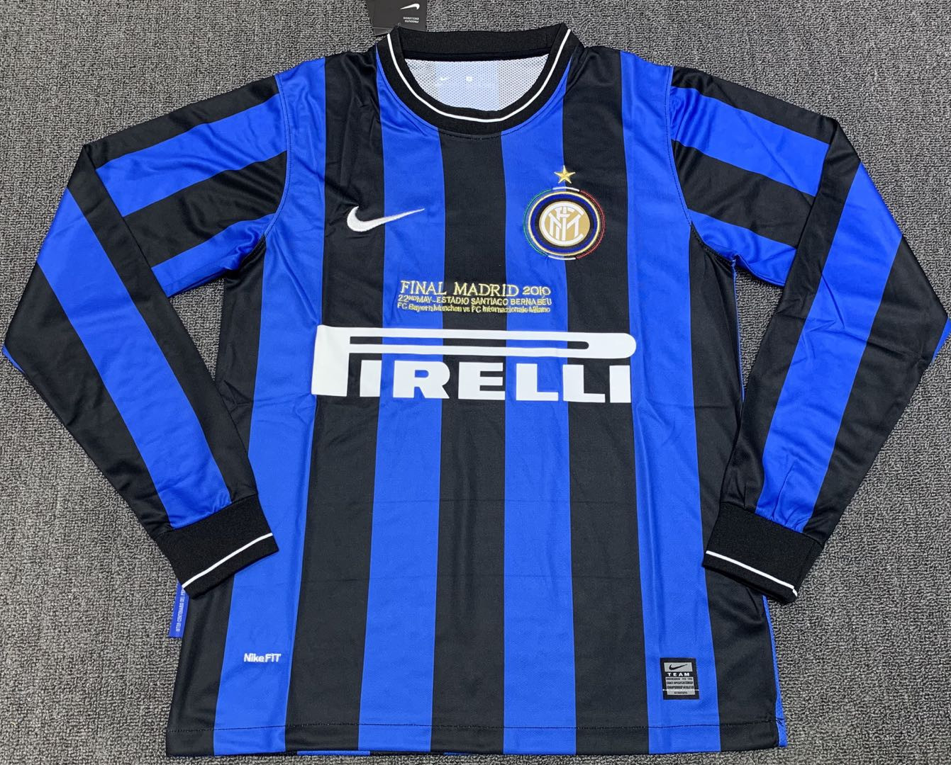 Inter Milan 2010 Home Retro Long Sleeve Men Jersey – Blue
