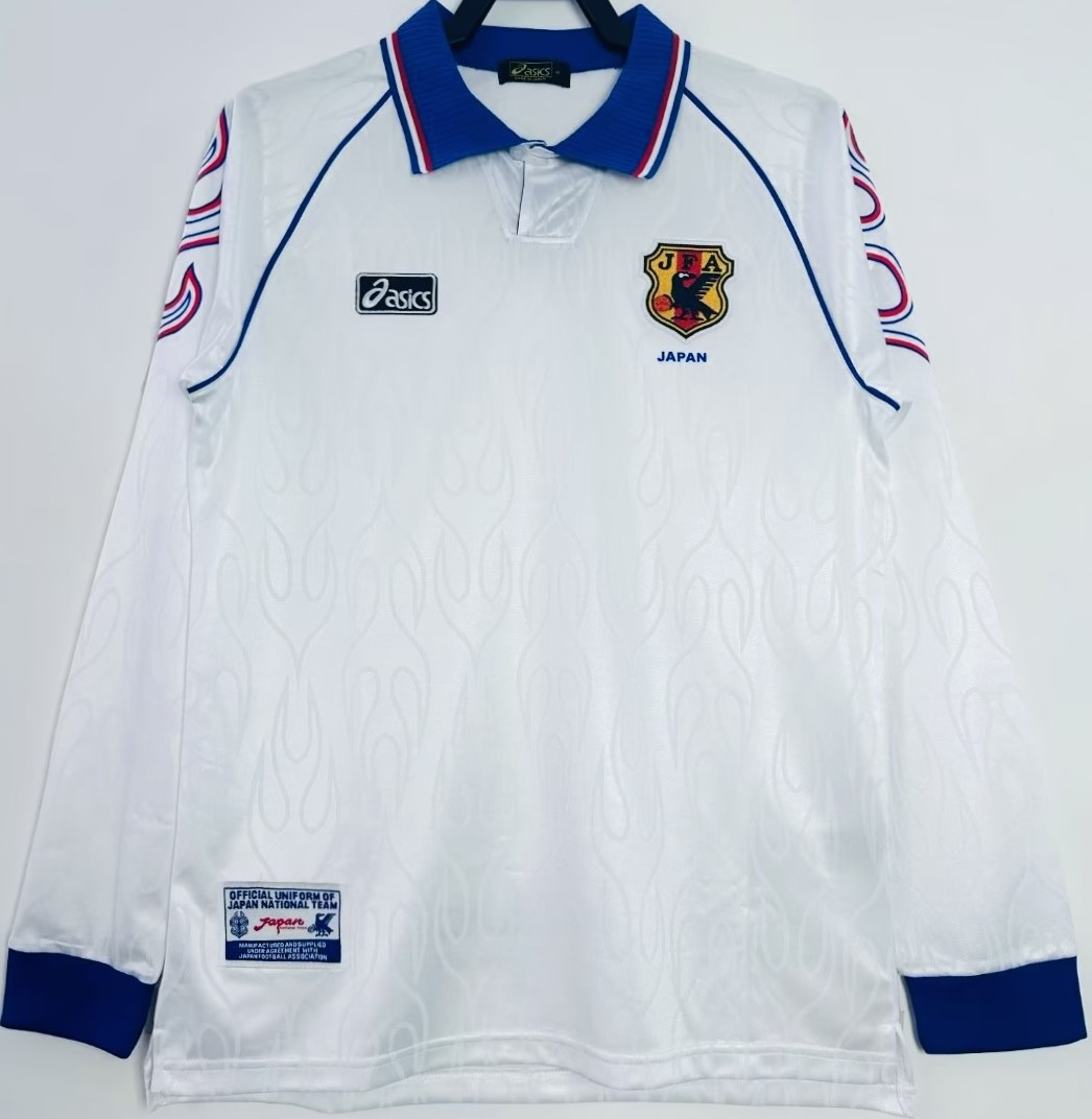 Japan 1998 Away Retro Long Sleeve Men Jersey – White