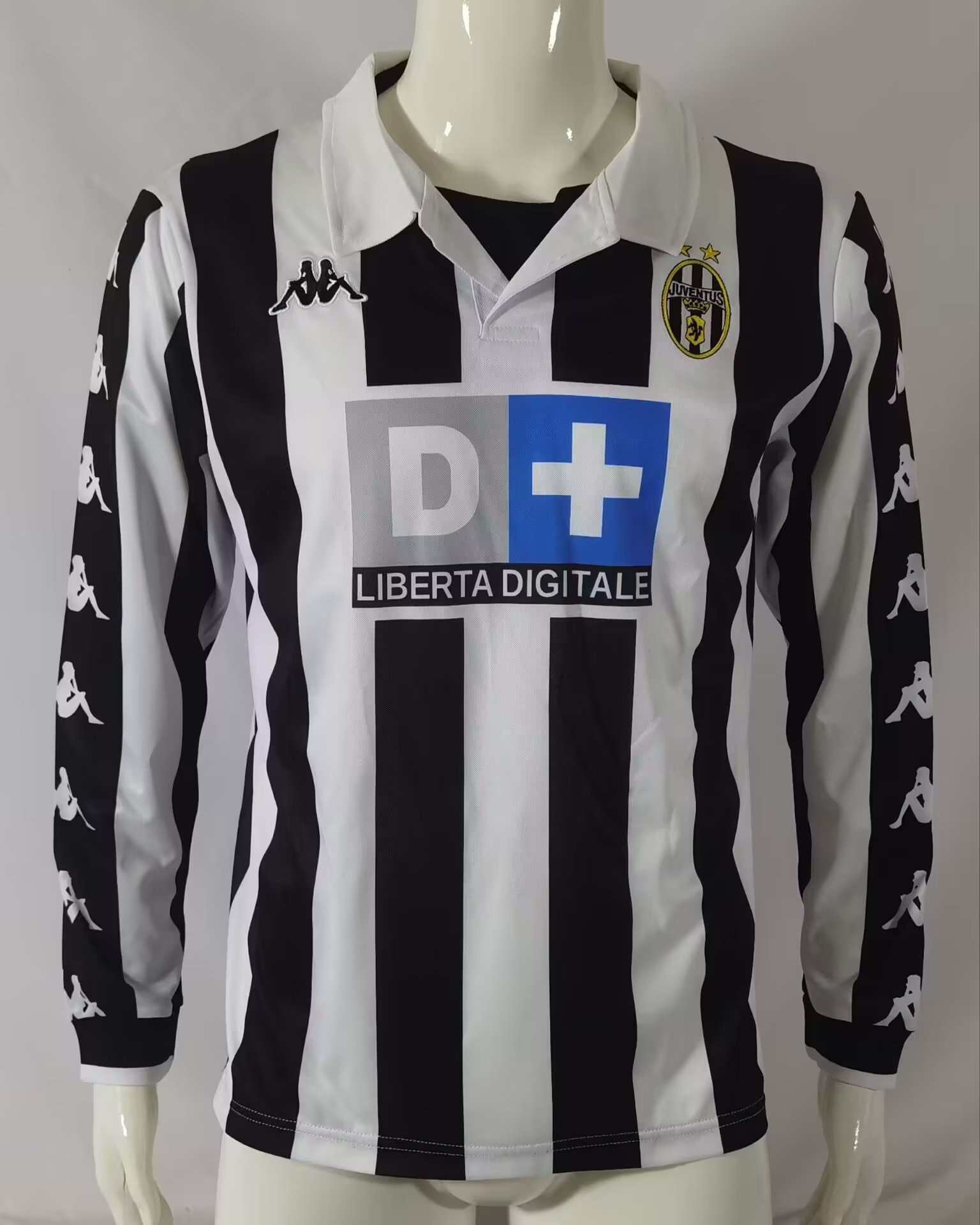 Juventus 1999/2000 Home Retro Long Sleeve Men Jersey – Black/White