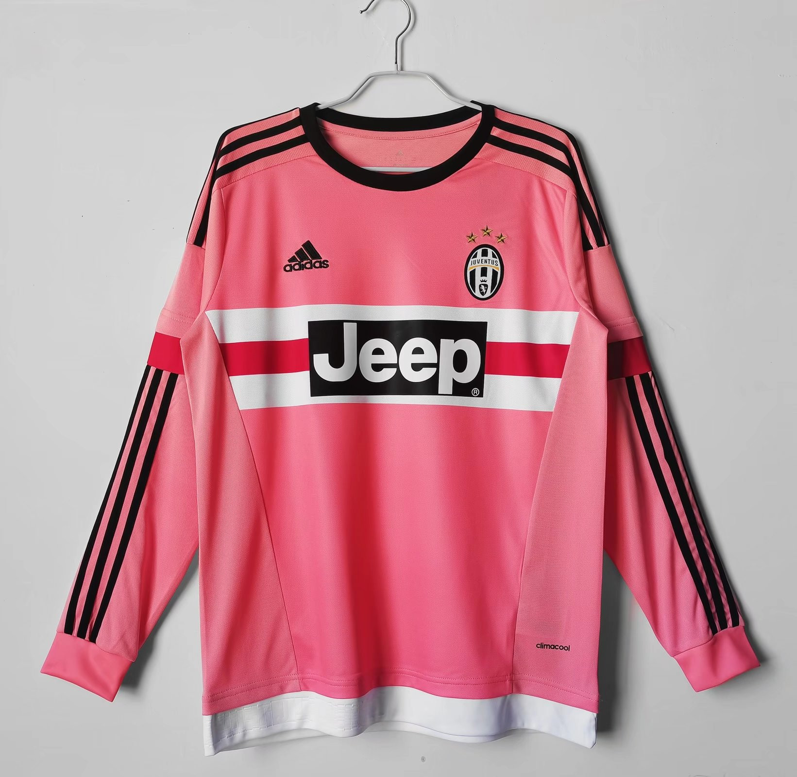 Juventus 2015/16 Away Retro Long Sleeve Men Jersey – Pink