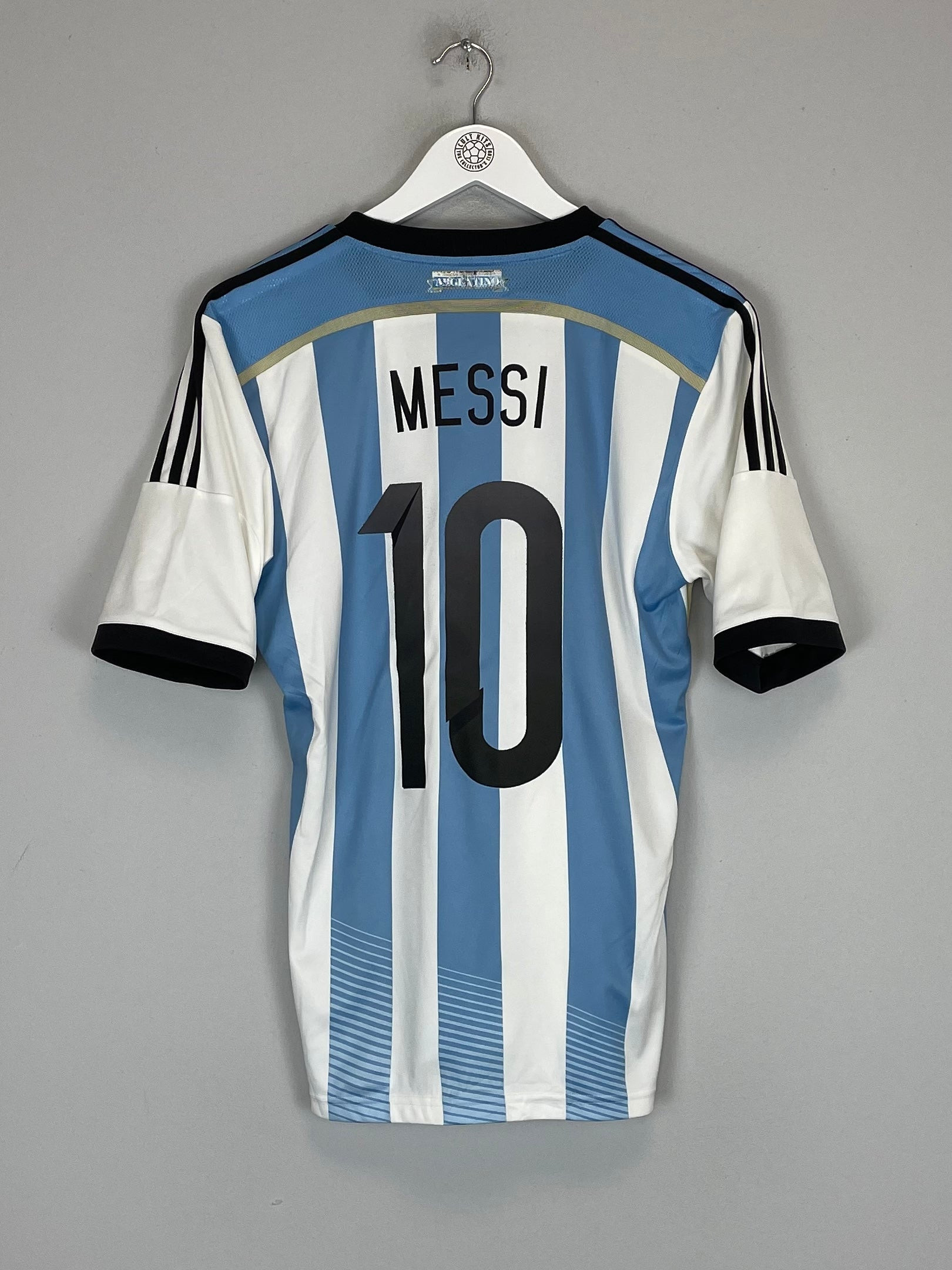 Lionel Messi 10 Argentina National Team 2013/15 Home Men Retro Jersey – White/ Blue