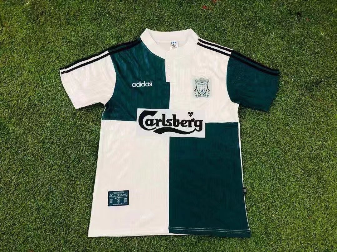 Liverpool 1994/96 Away Retro Men Jersey – White/Green