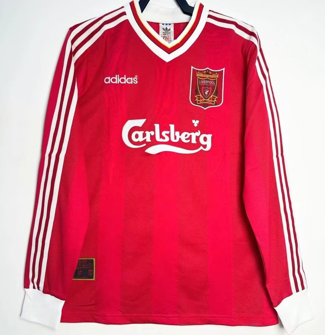 Liverpool 1995/96 Home Retro Long Sleeve Men Jersey – Red