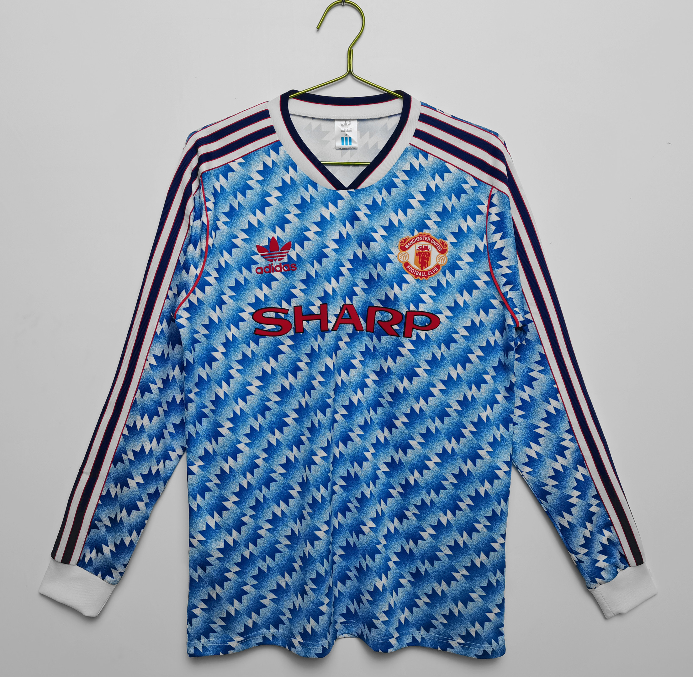 Manchester United 1990/92 Away Retro Long Sleeve Men Jersey – Blue