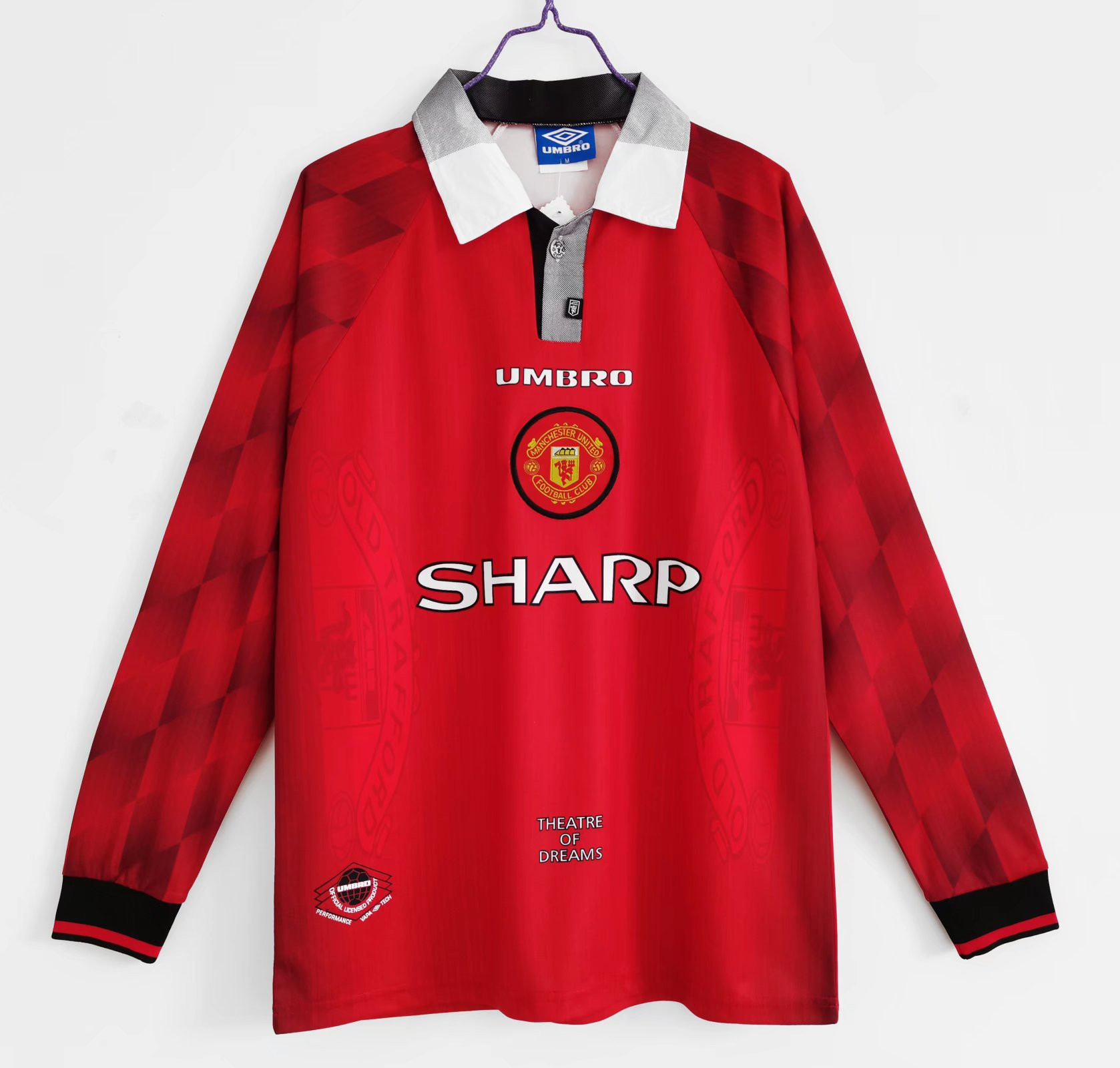 Manchester United 1996/97 Home Retro Long Sleeve Men Jersey – Red