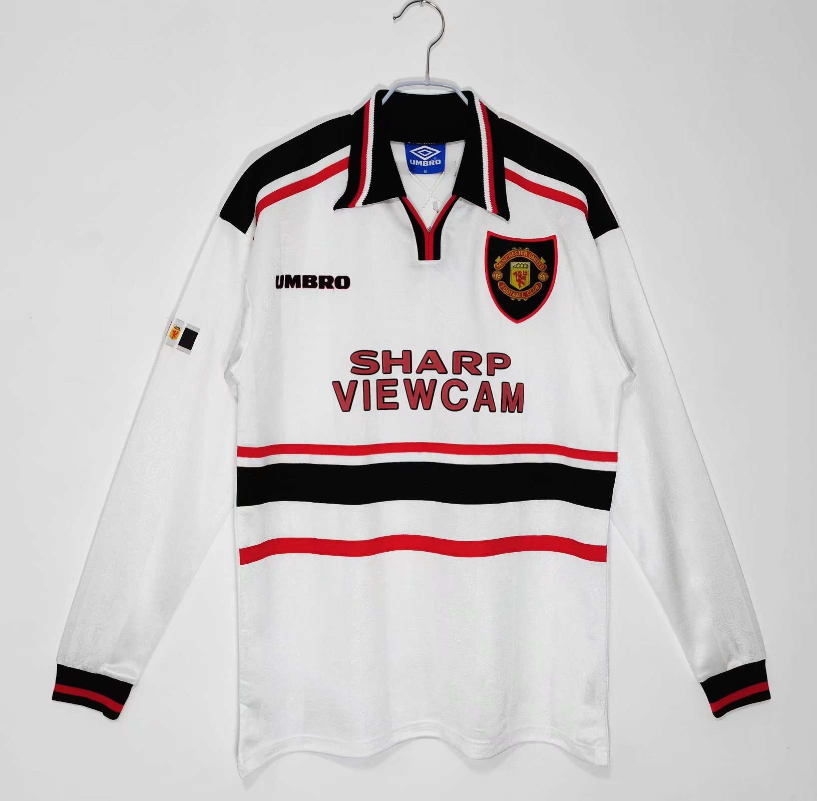 Manchester United 1998/99 Away Retro Long Sleeve Men Jersey – White