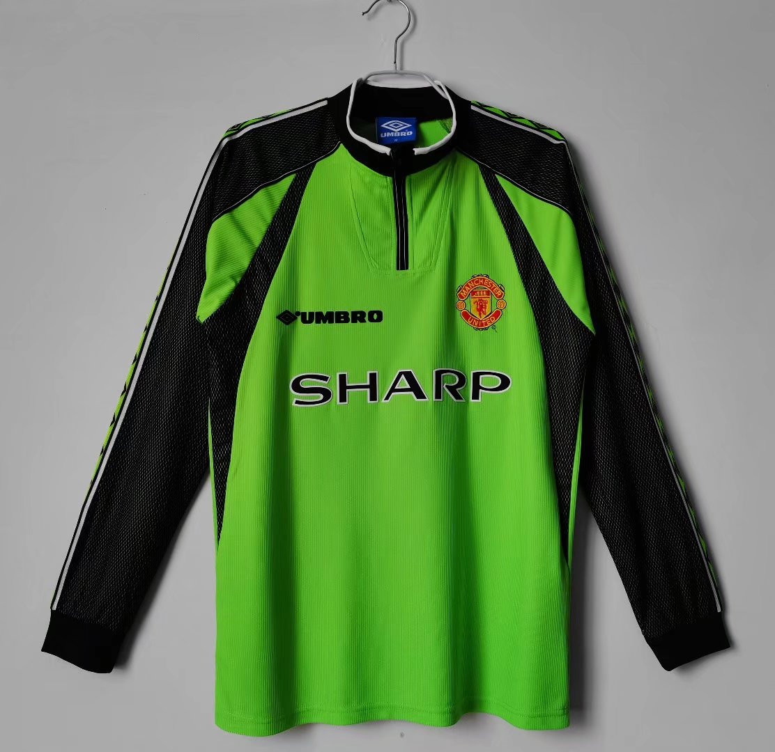 Manchester United 1998/99 Goalkeeper Retro Long Sleeve Men Jersey – Green