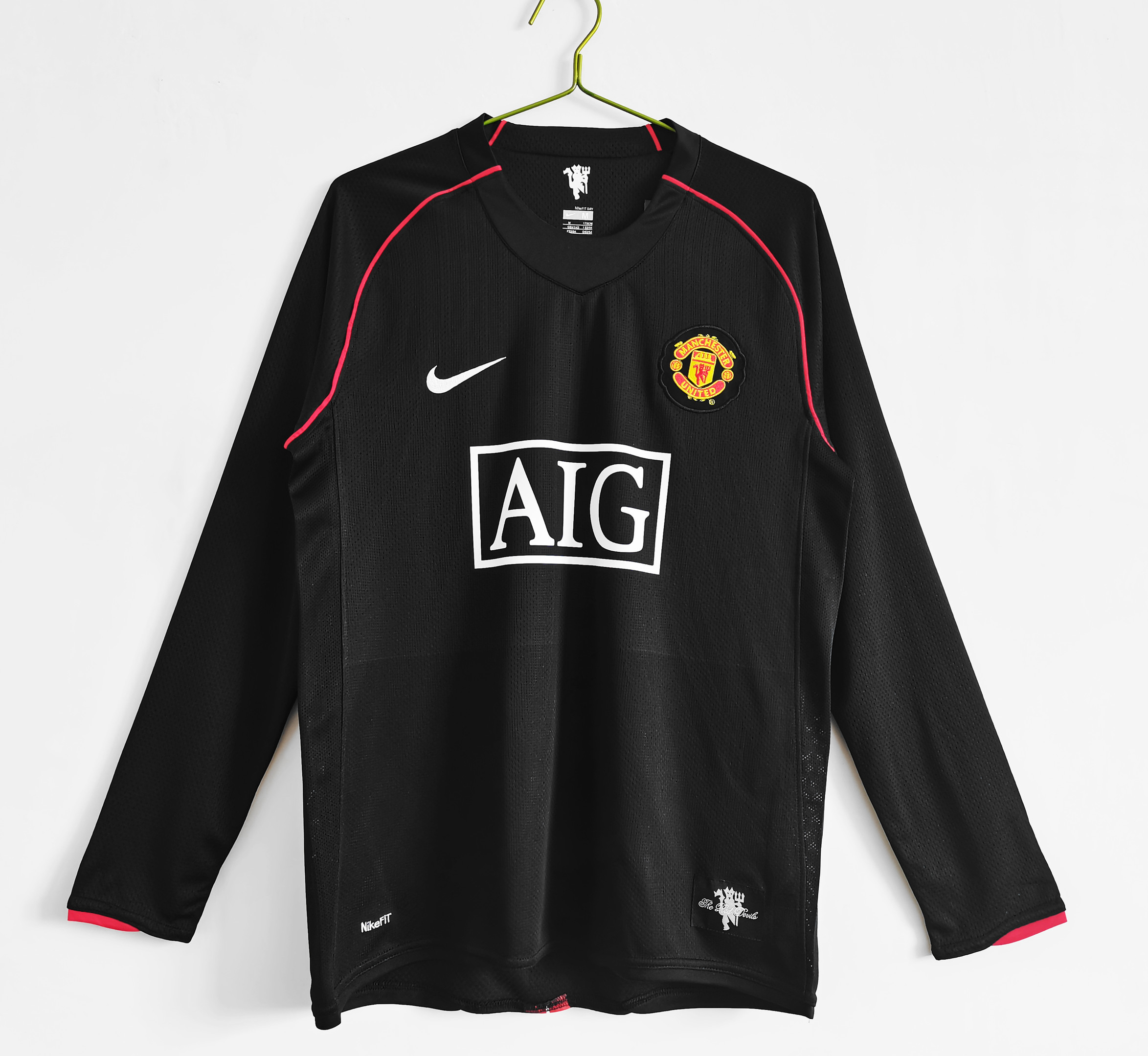 Manchester United 2007/08 Away Retro Long Sleeve Men Jersey – Black