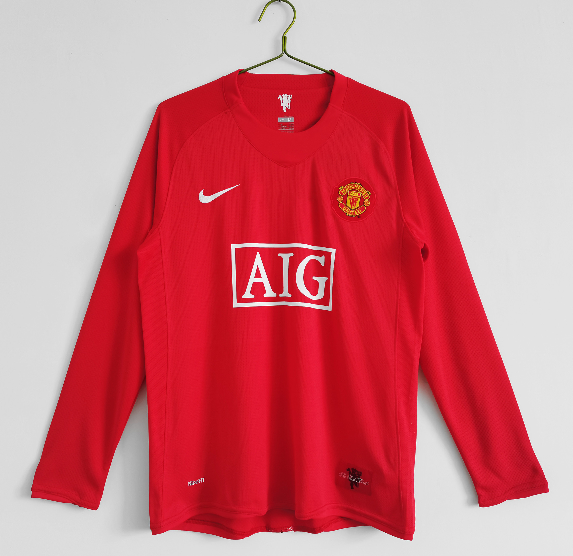 Manchester United 2007/08 Home Retro Long Sleeve Men Jersey – Red