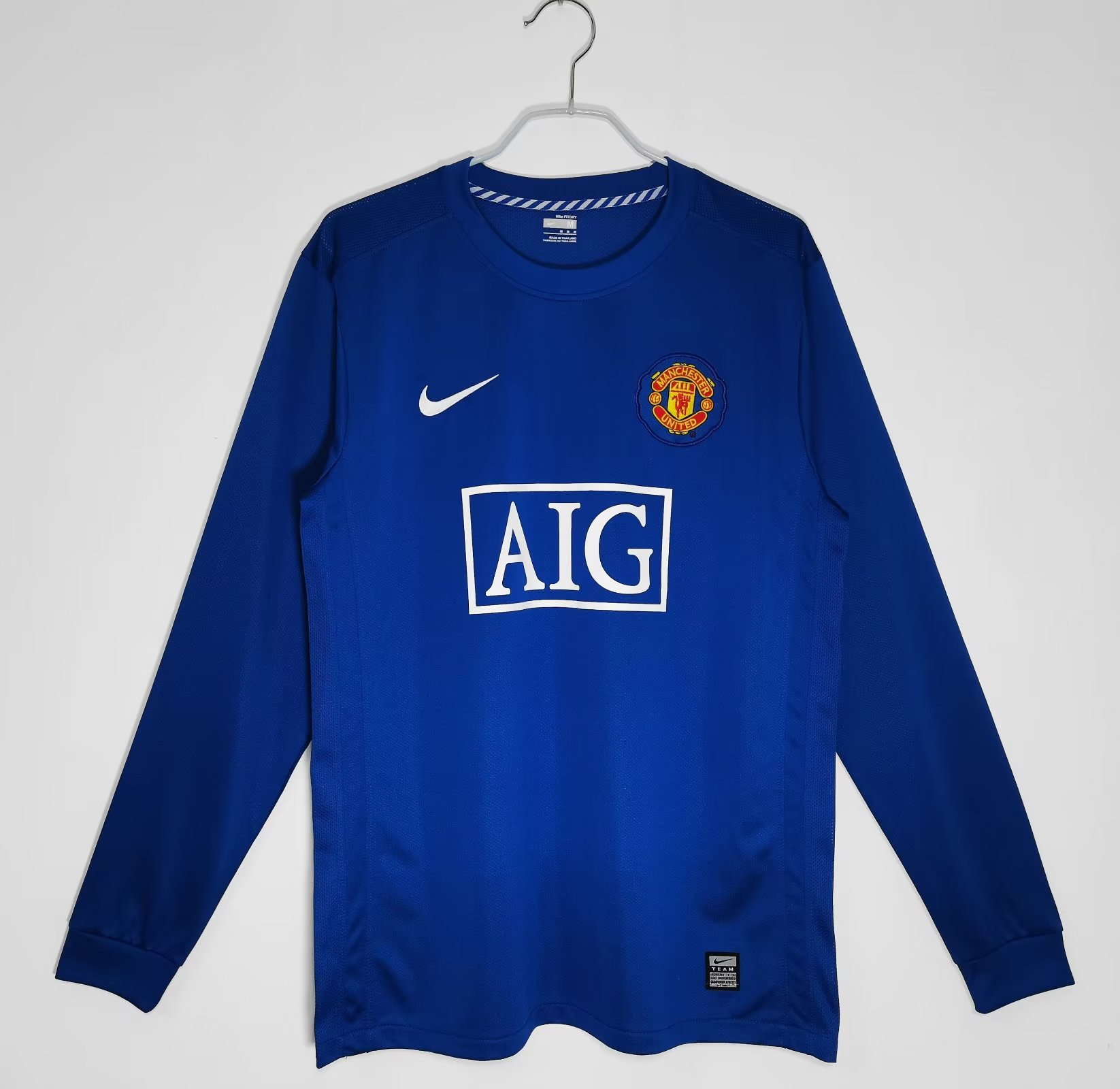 Manchester United 2008/09 Third Retro Long Sleeve Men Jersey – Blue