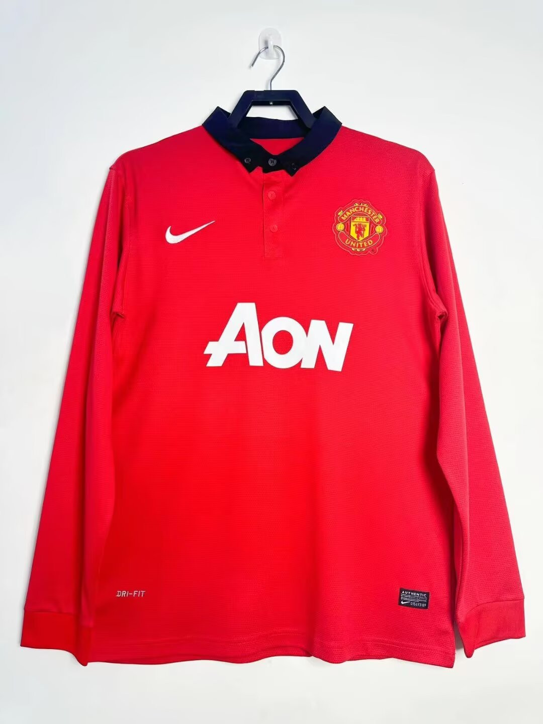 Manchester United 2013/14 Home Retro Long Sleeve Men Jersey – Red