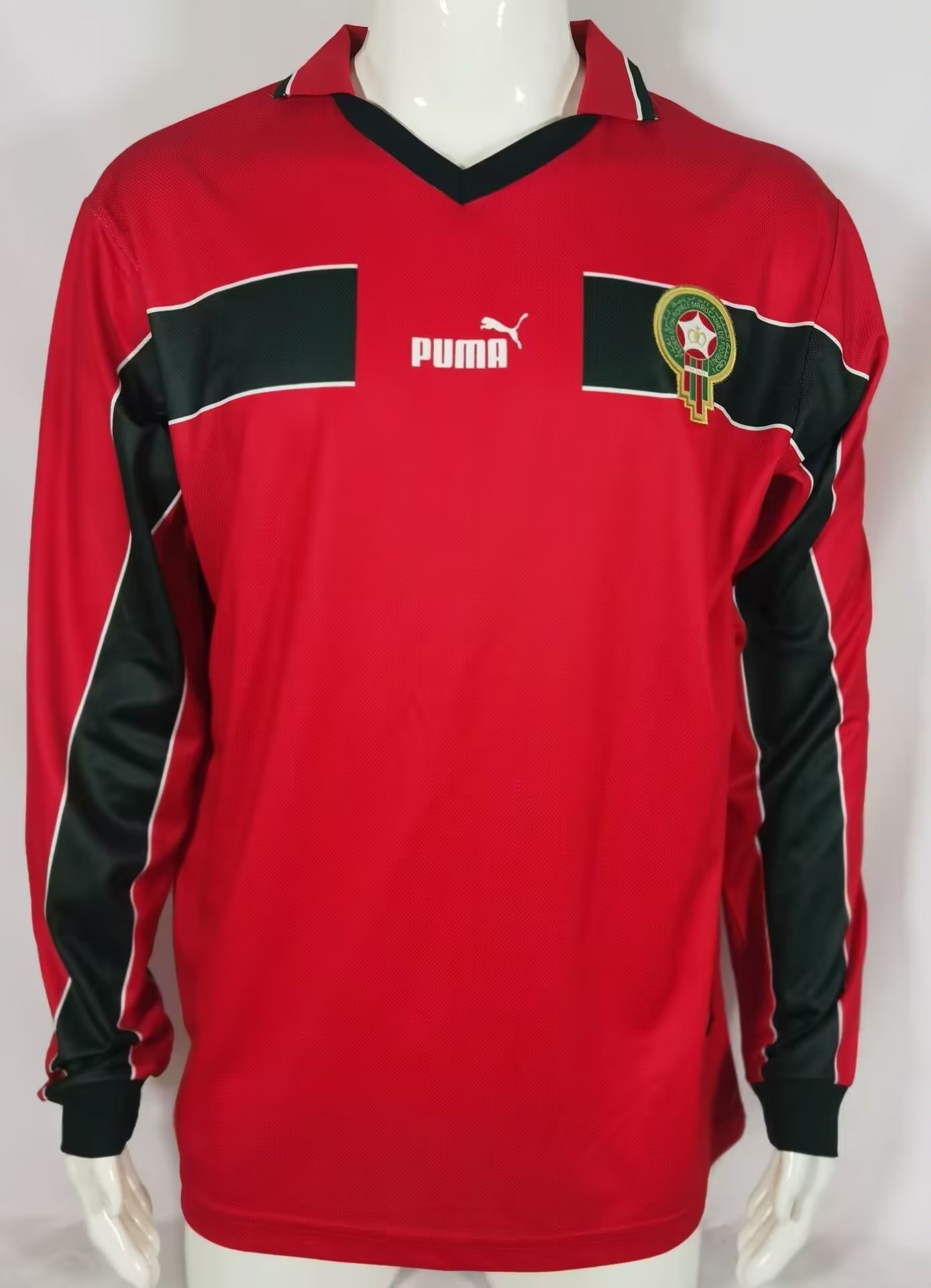 Morocco 1998 Third Retro Long Sleeve Men Jersey – Red