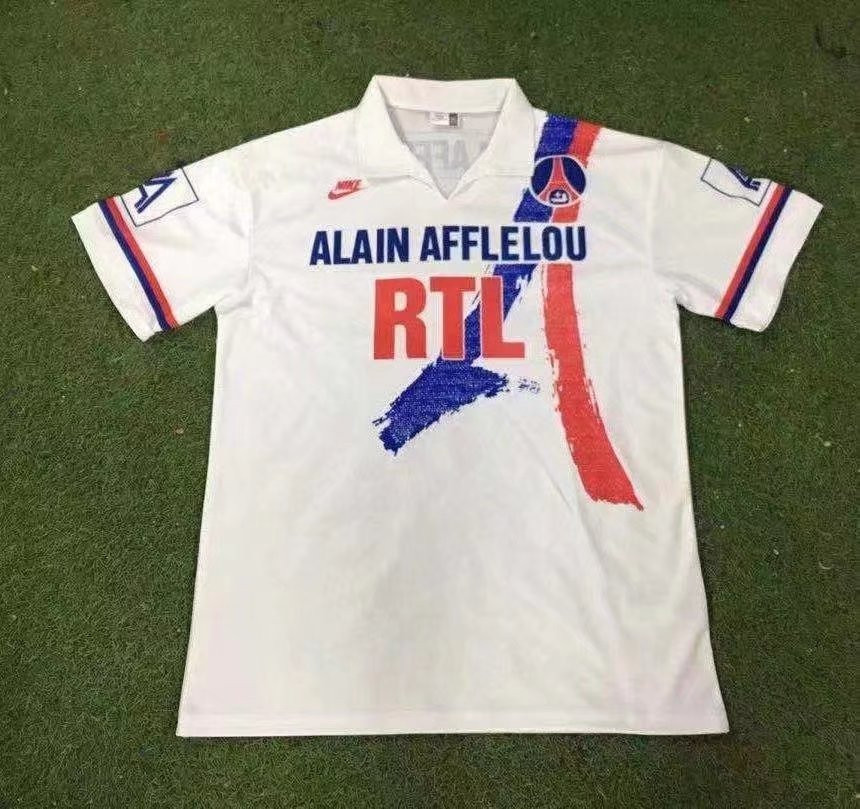 Paris Saint-Germain 1990/91 Away Retro Men Jersey – White
