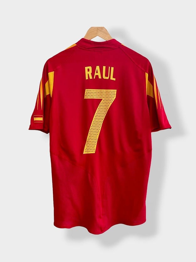 Raul 7 Spain 2004 Home Retro Jersey – Men Red