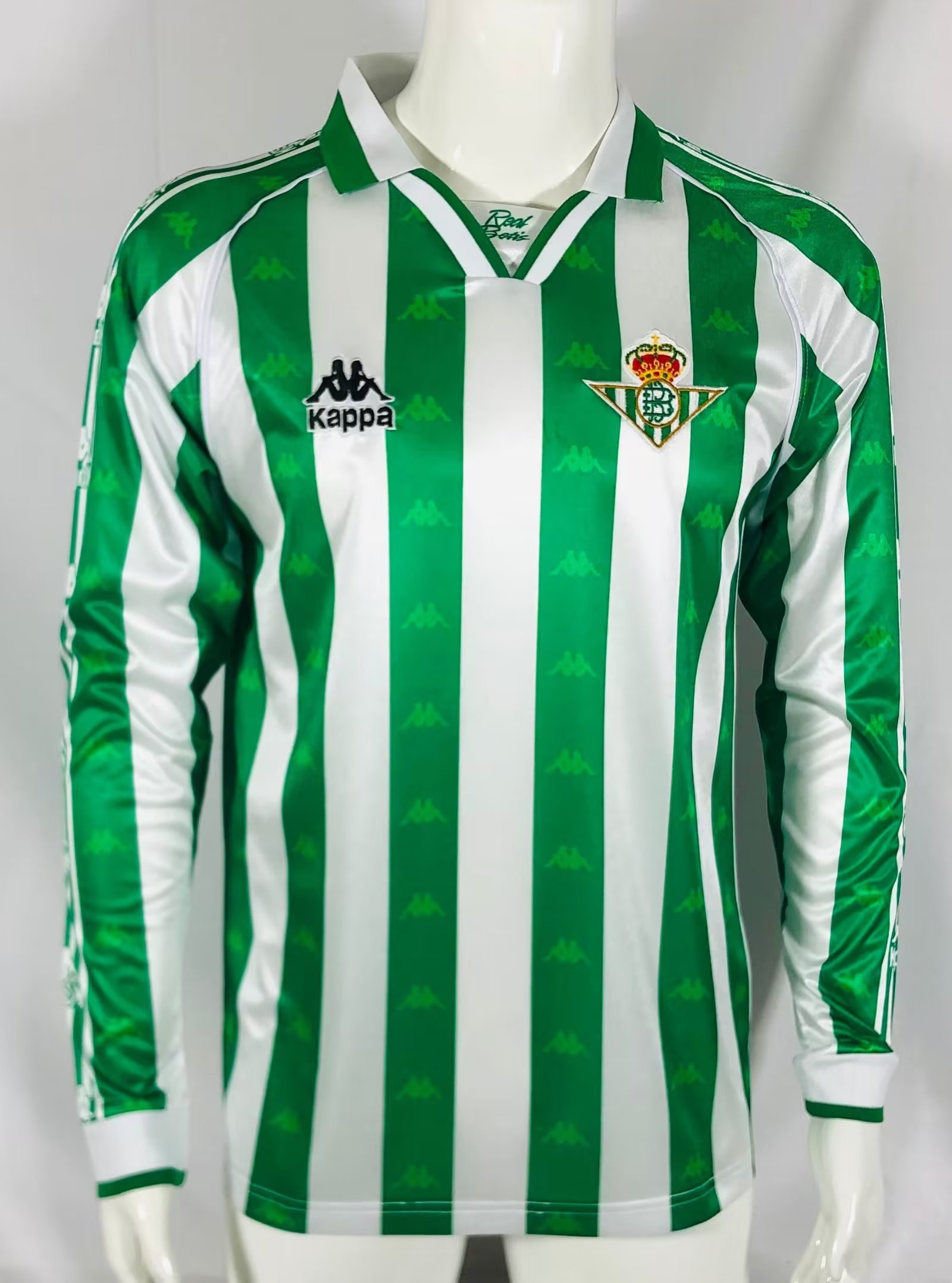 Real Betis Balompié 1995/97 Home Retro Long Sleeve Men Jersey – Green/White