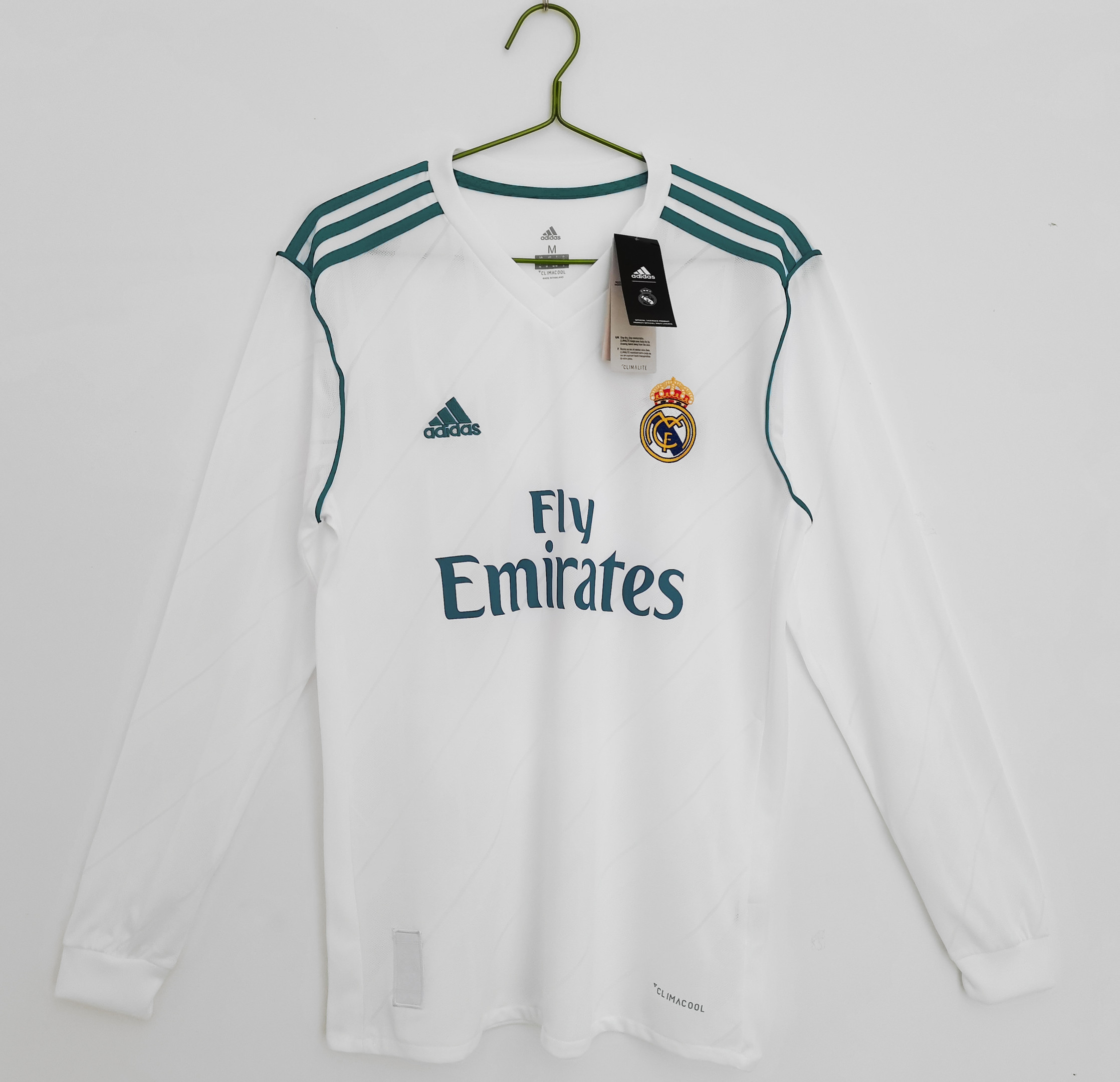 Real Madrid 2017/18 Home Retro Long Sleeve Men Jersey – White