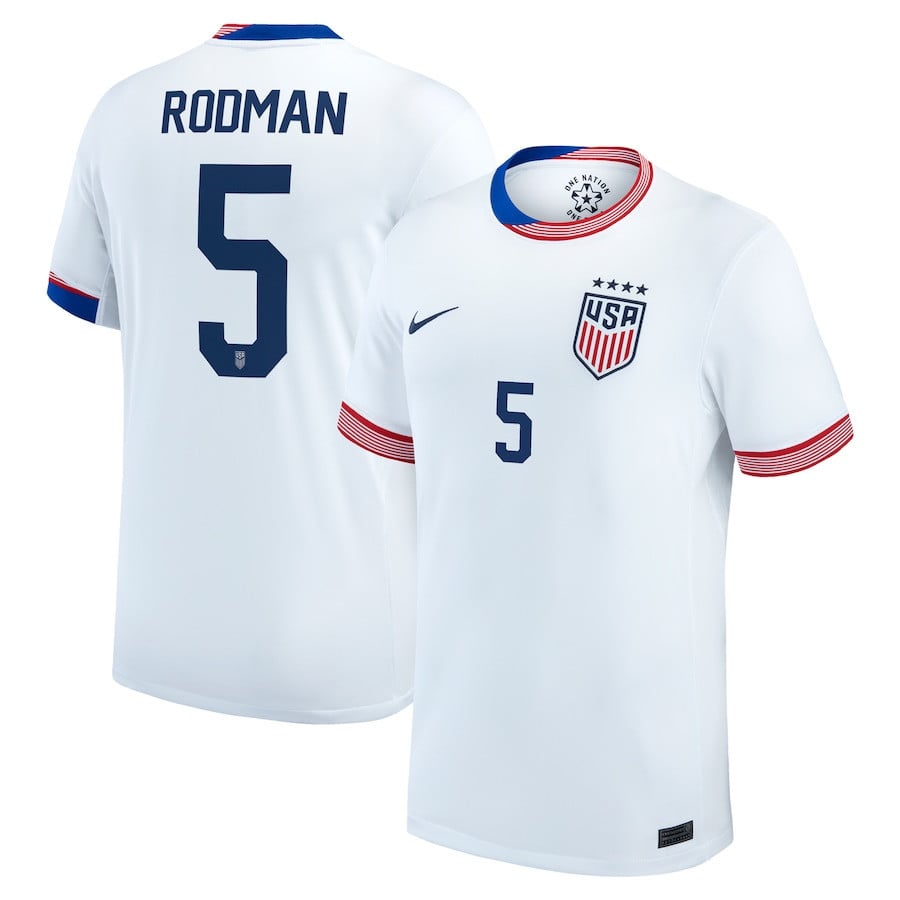 Trinity Rodman 5 USA Women’s National Team 2024/25 Home Men Jersey – White