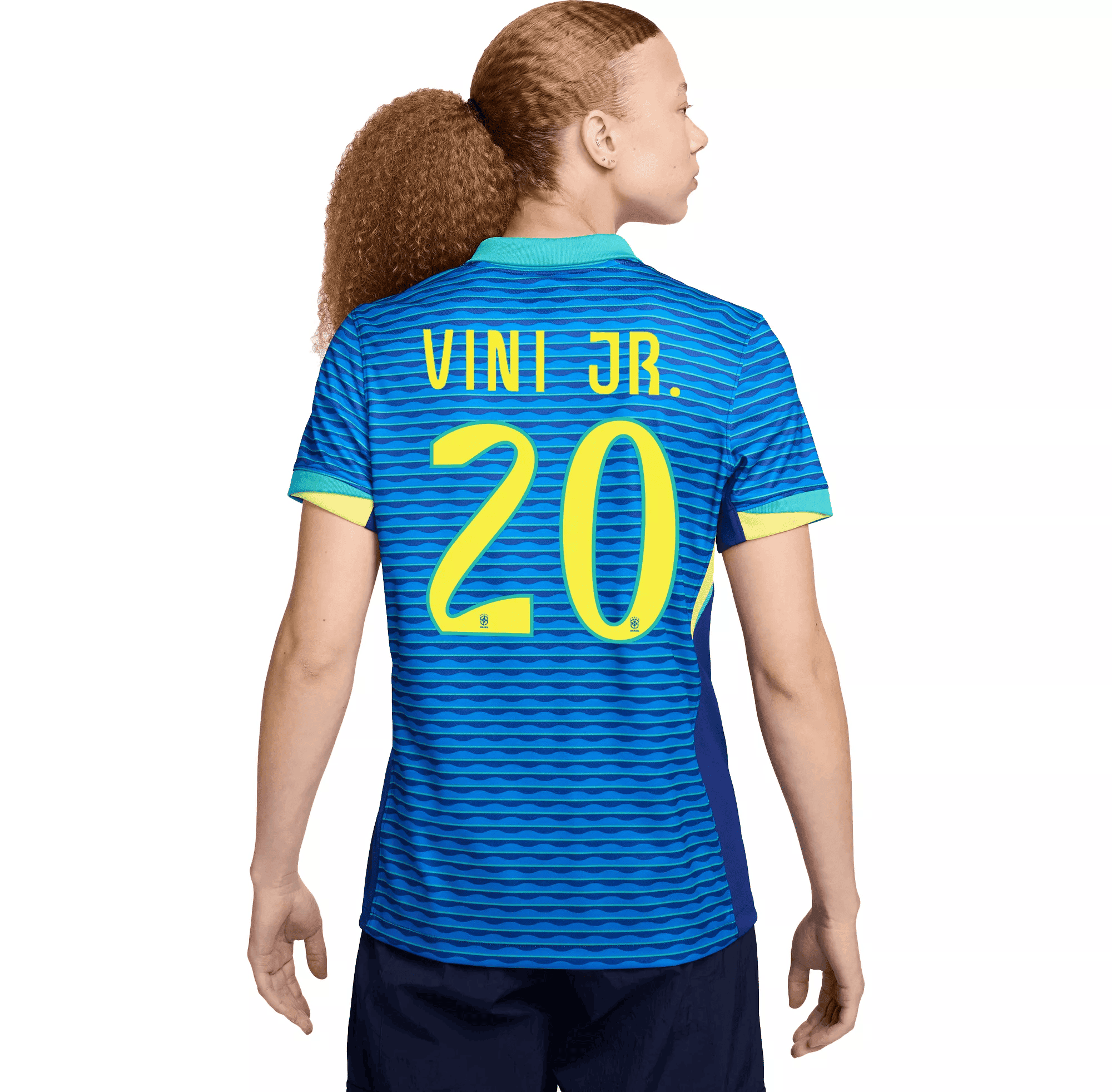 Vinicius Junior 20 Brazil 2024/25 Women Stadium Away Jersey – Yellow