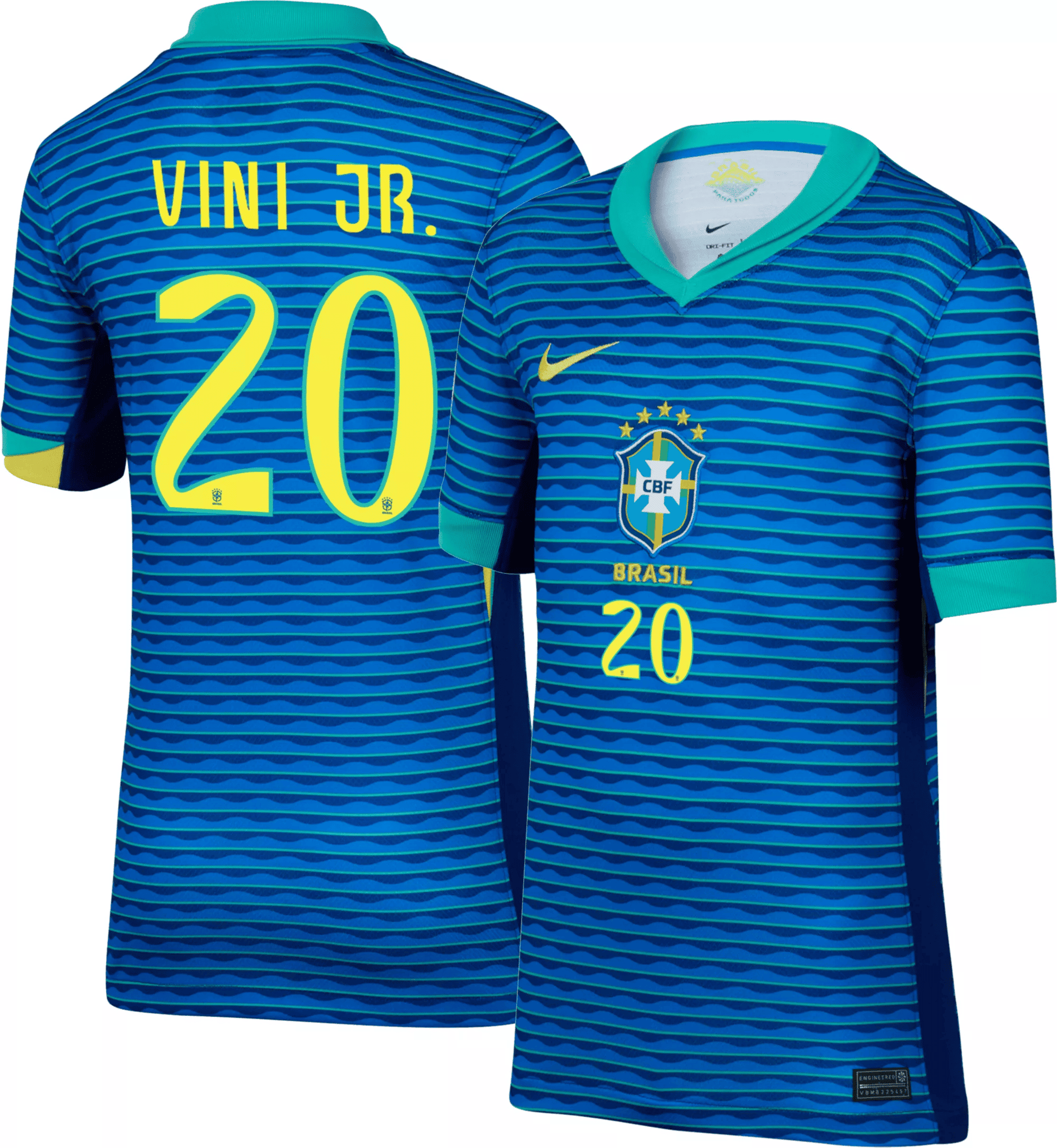 Vinicius Junior 20 Brazil 2024/25 YOUTH Away Jersey – Blue